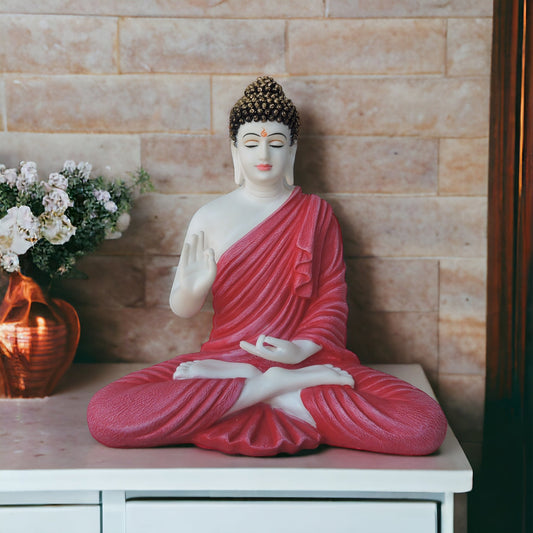 Mudra Buddha In Pink Finish by Satgurus