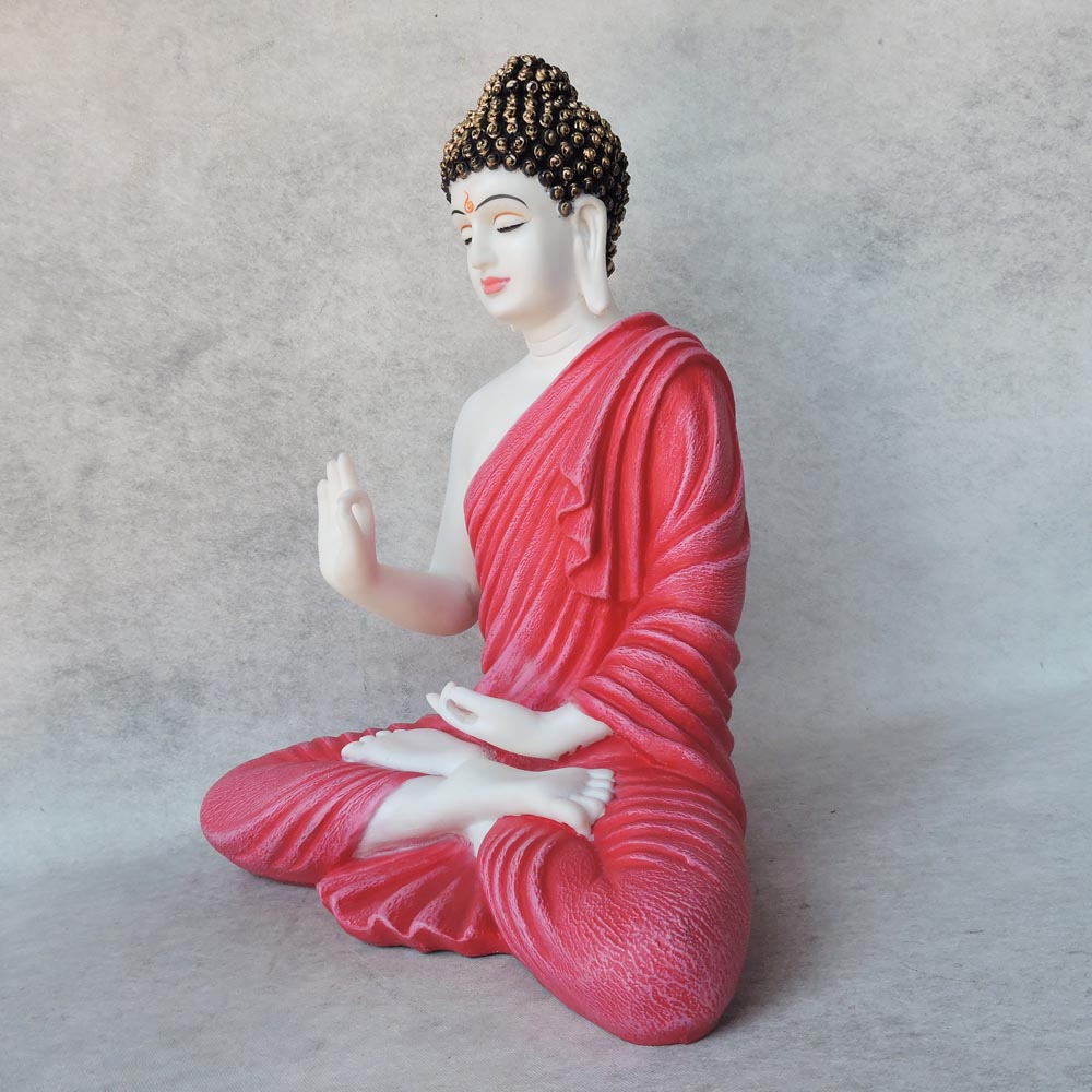 Mudra Buddha In Pink Finish by Satgurus