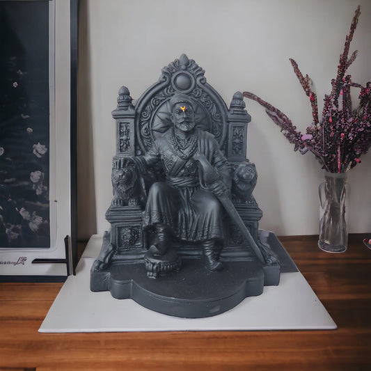 Shivaji Maharaj On Singhasan In Black by Satgurus