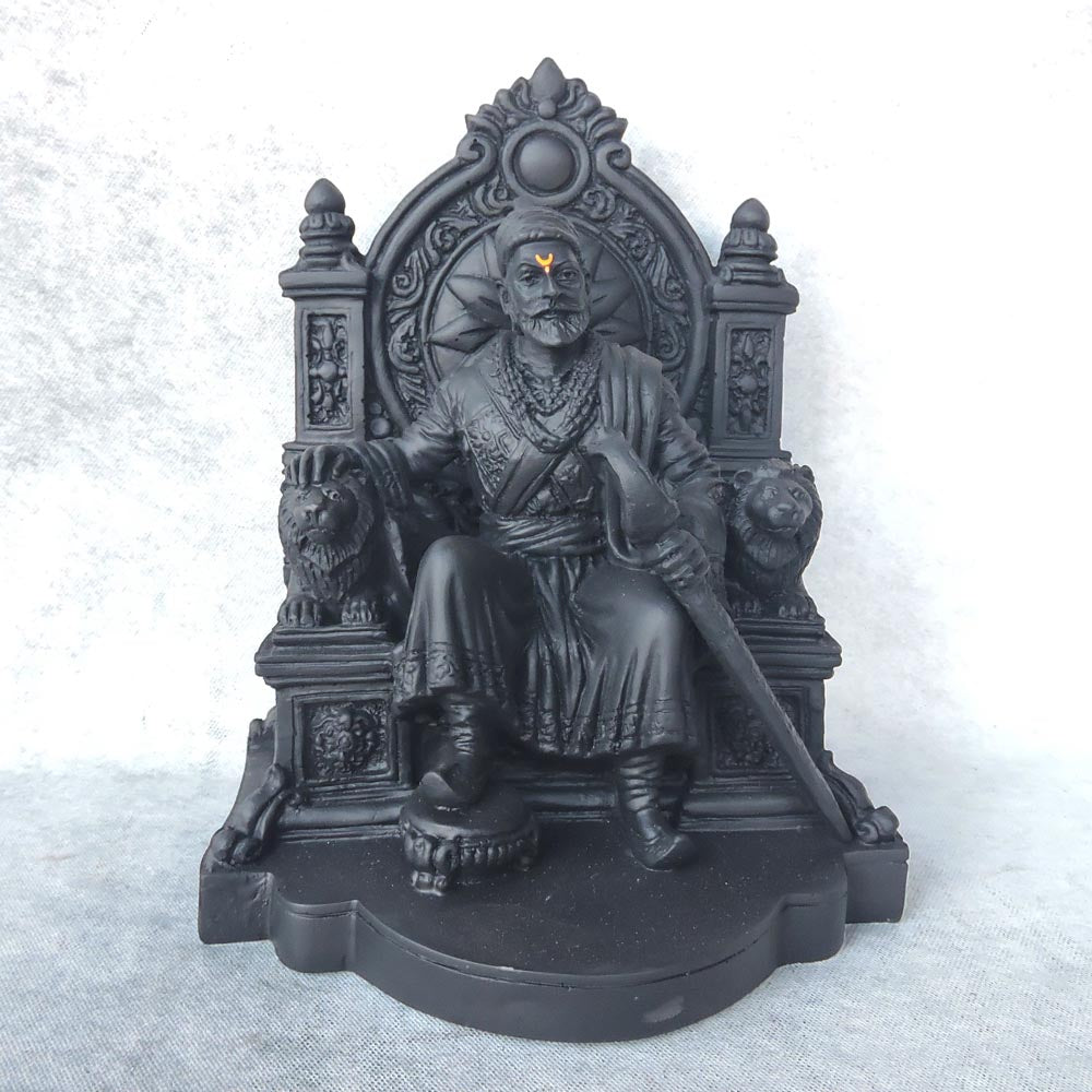 Shivaji Maharaj On Singhasan In Black by Satgurus