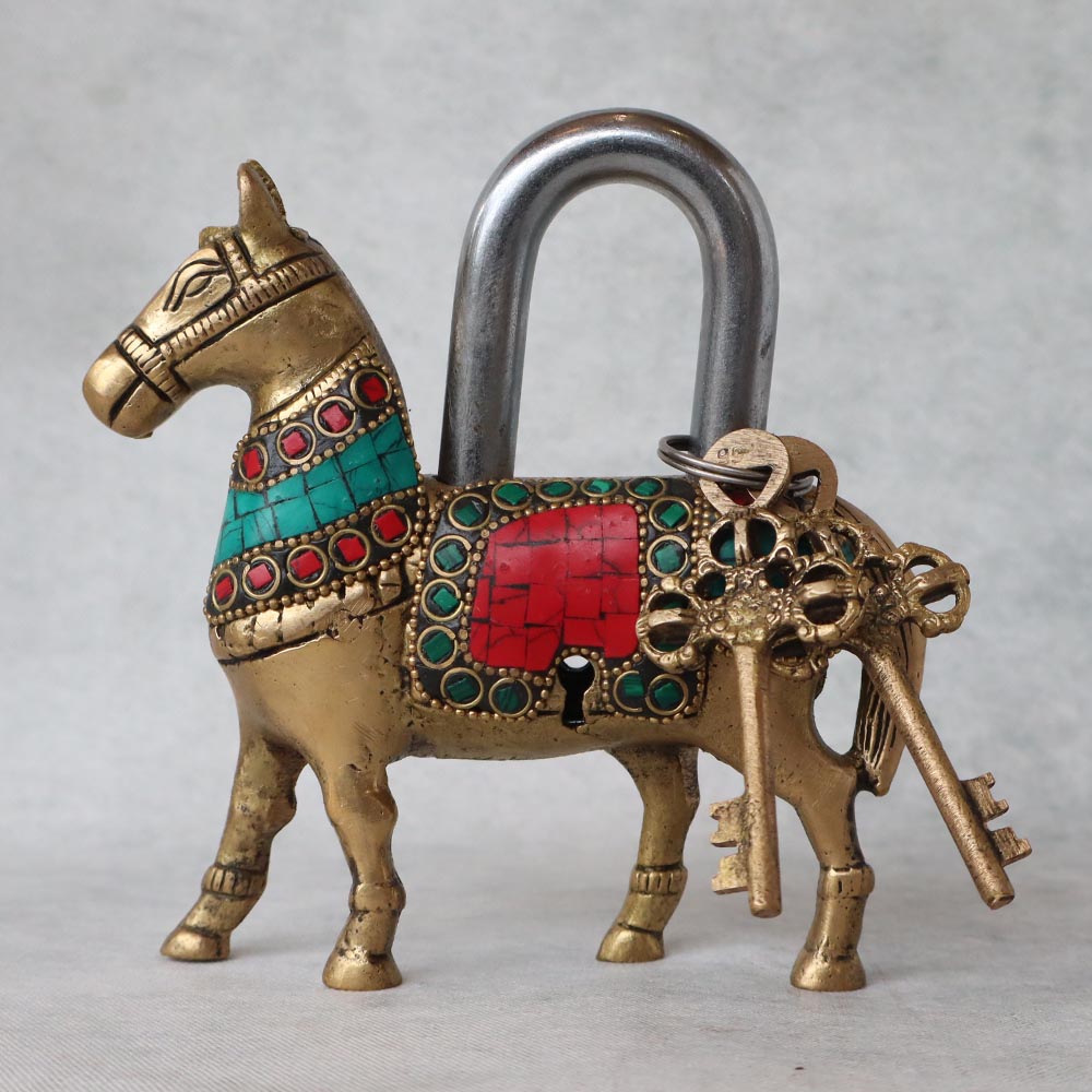 Horse Padlock With Two Keys by Satgurus