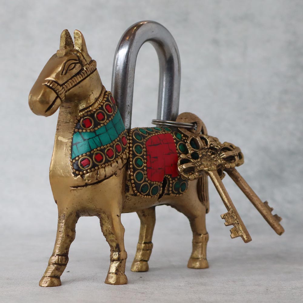 Horse Padlock With Two Keys by Satgurus