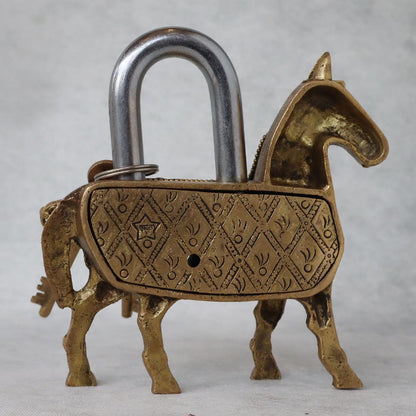 Horse Padlock With Two Keys by Satgurus