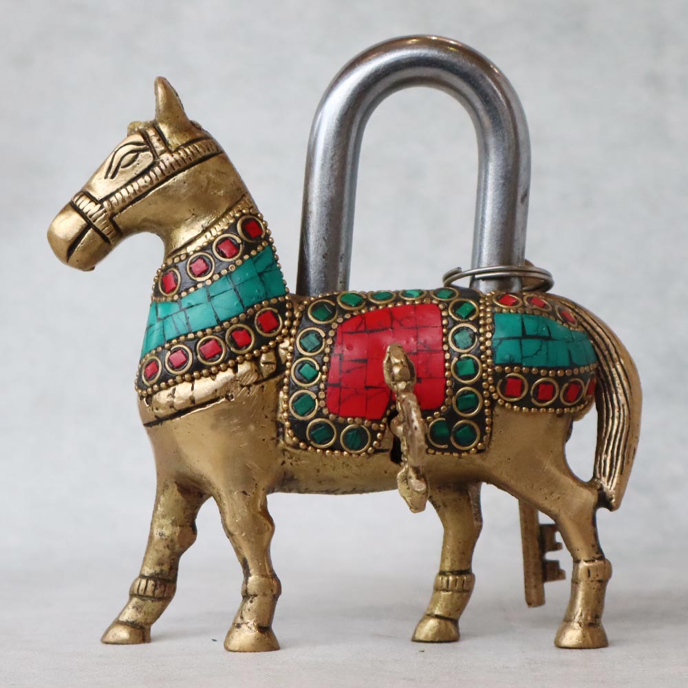 Horse Padlock With Two Keys by Satgurus