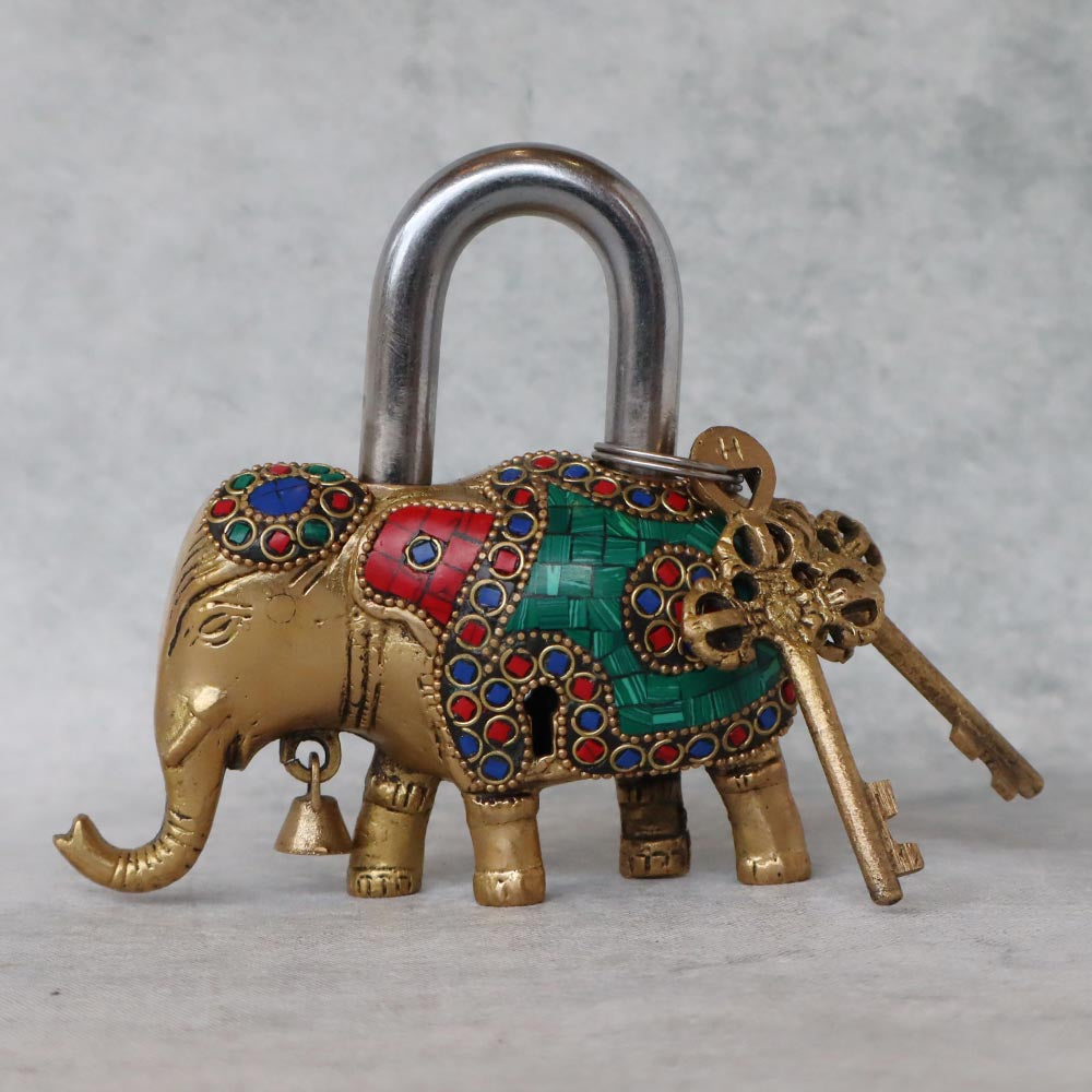 Elephant Padlock With Two Keys by Satgurus