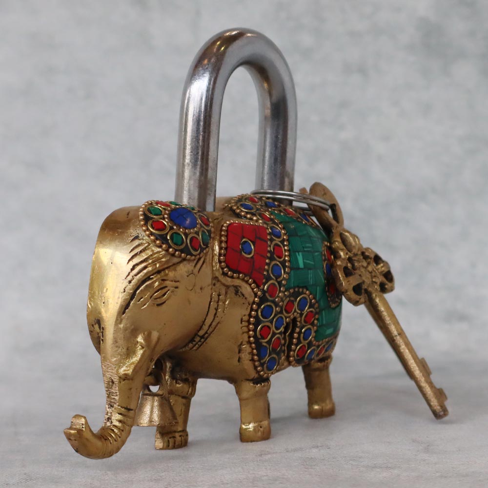Elephant Padlock With Two Keys by Satgurus