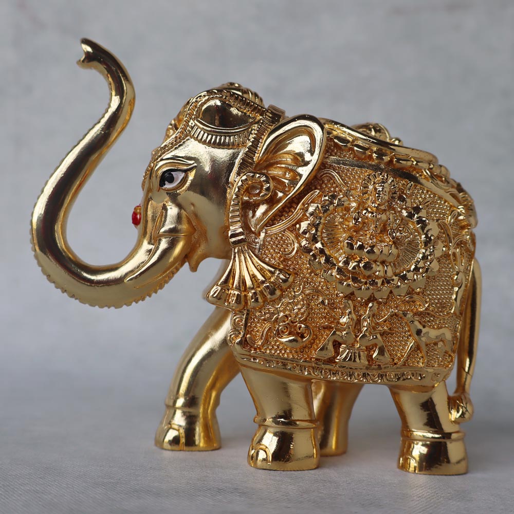 Vastu Elephant In Gold Finish by Satgurus