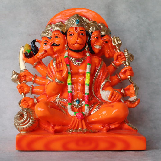 Panchmukhi Hanuman In Orange Finish by Satgurus