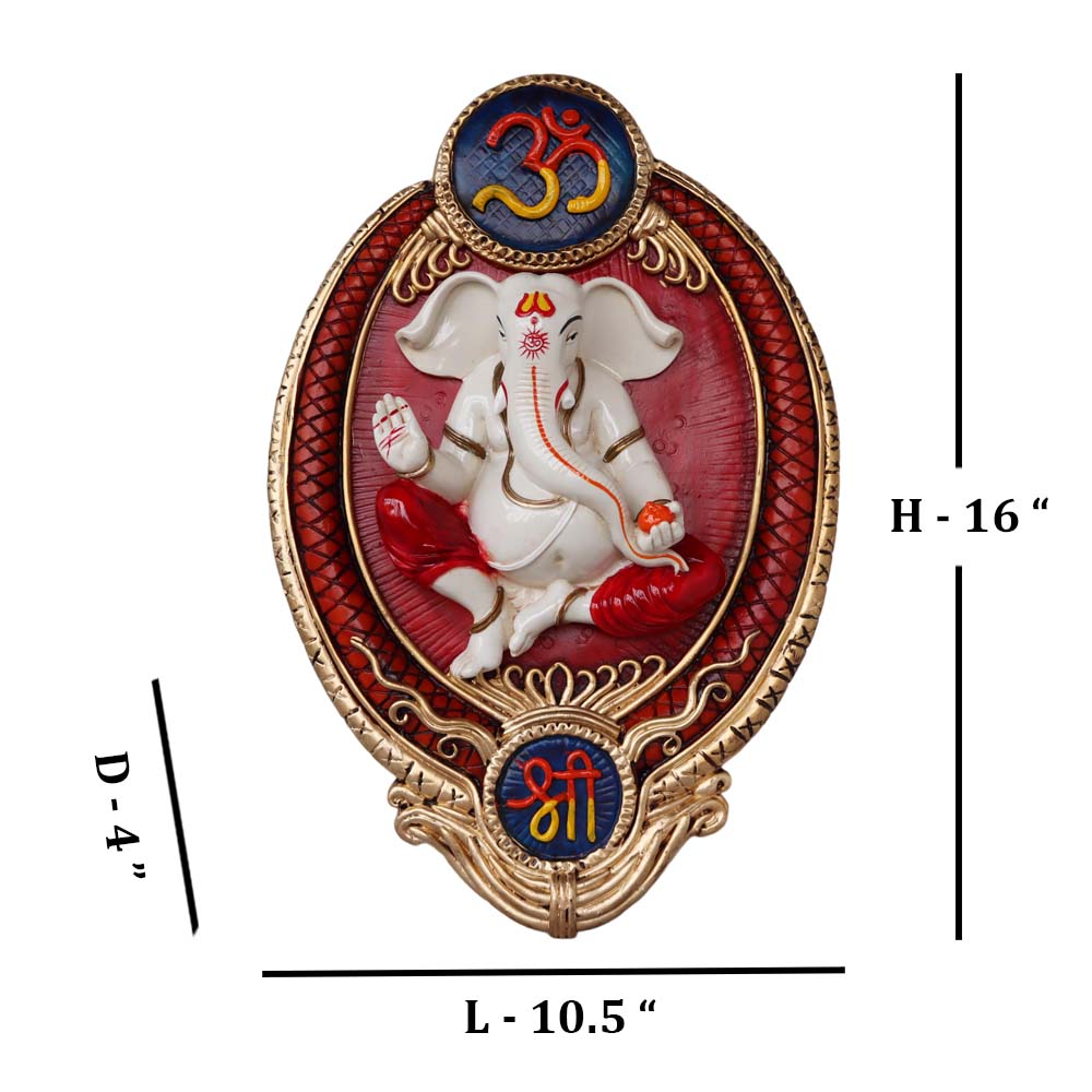 Ganesha On Oval Frame by Satgurus