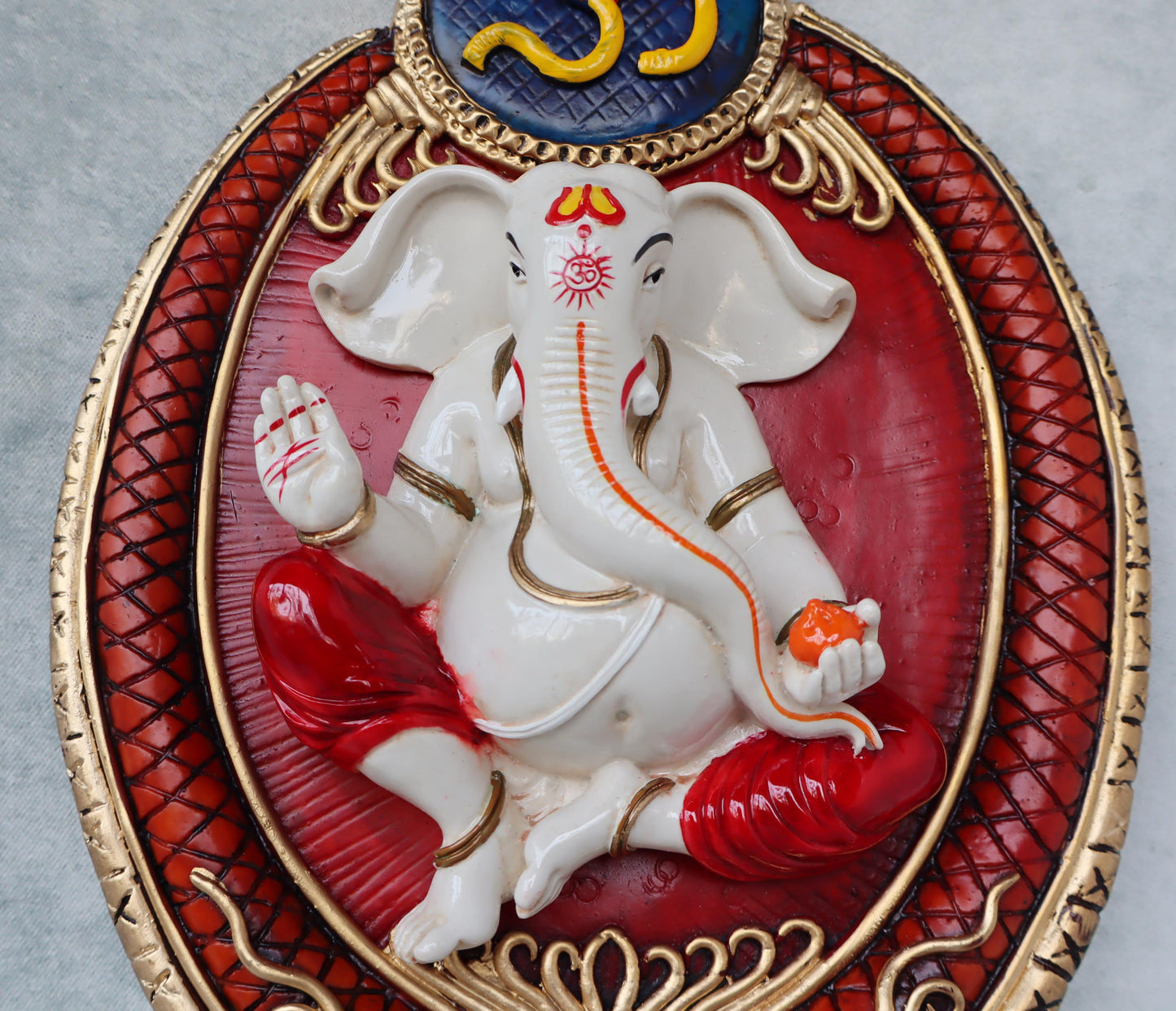 Ganesha On Oval Frame by Satgurus