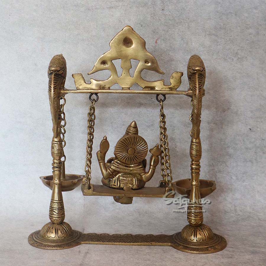 Brass Ganesha Swing With Diya By Satguru's