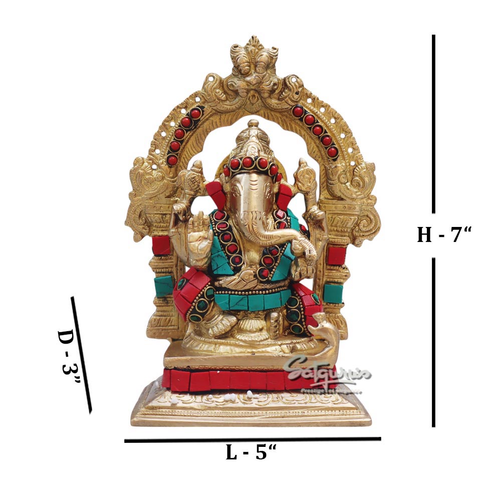 Ganesha With Stone Work by Satgurus