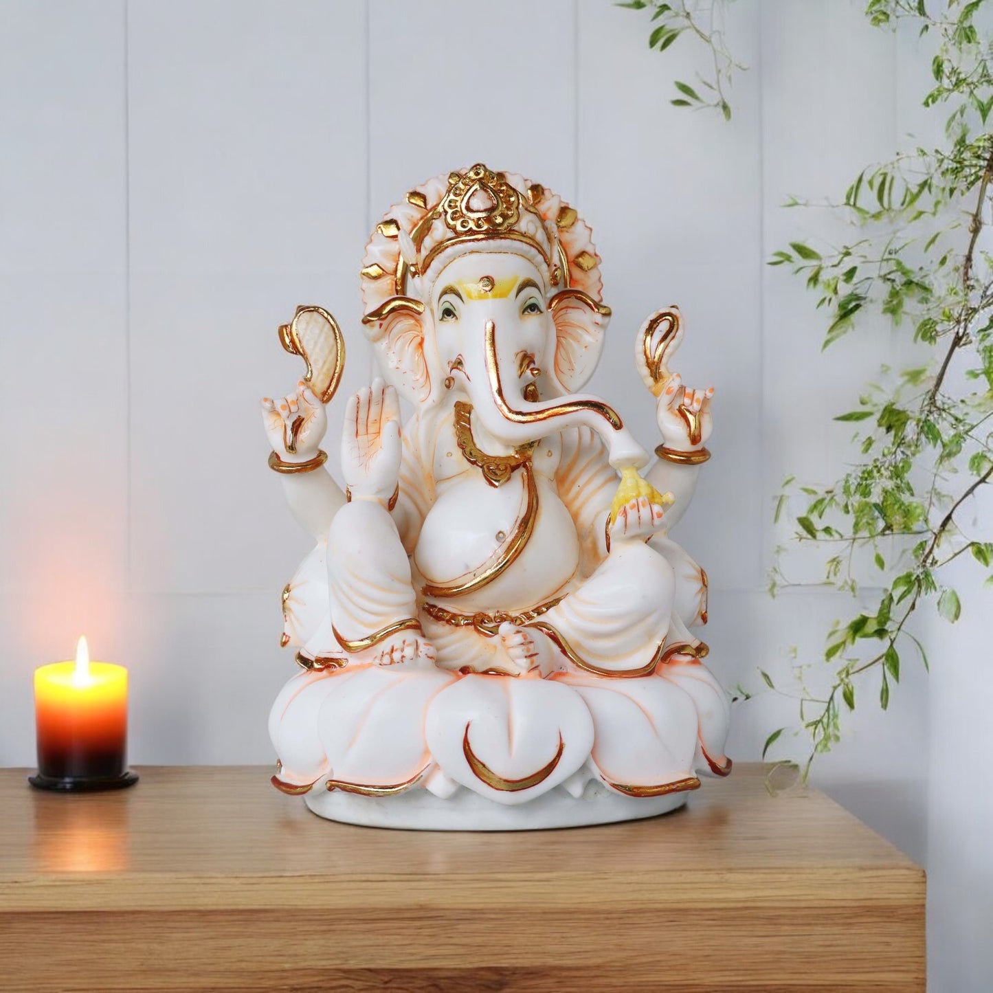 Lotus Base Ganesha Idol by Satgurus