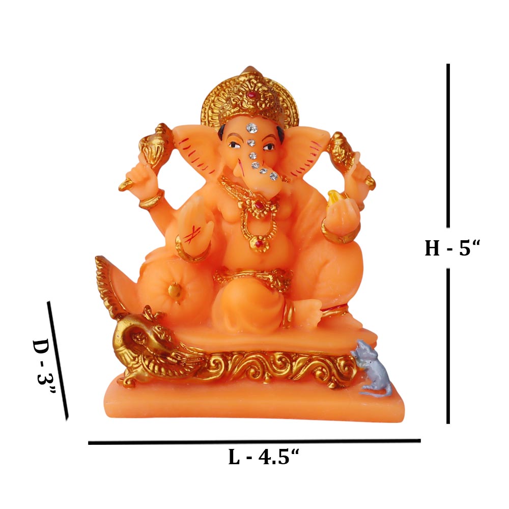Singhasan Ganesh / Coral Matt by Satgurus