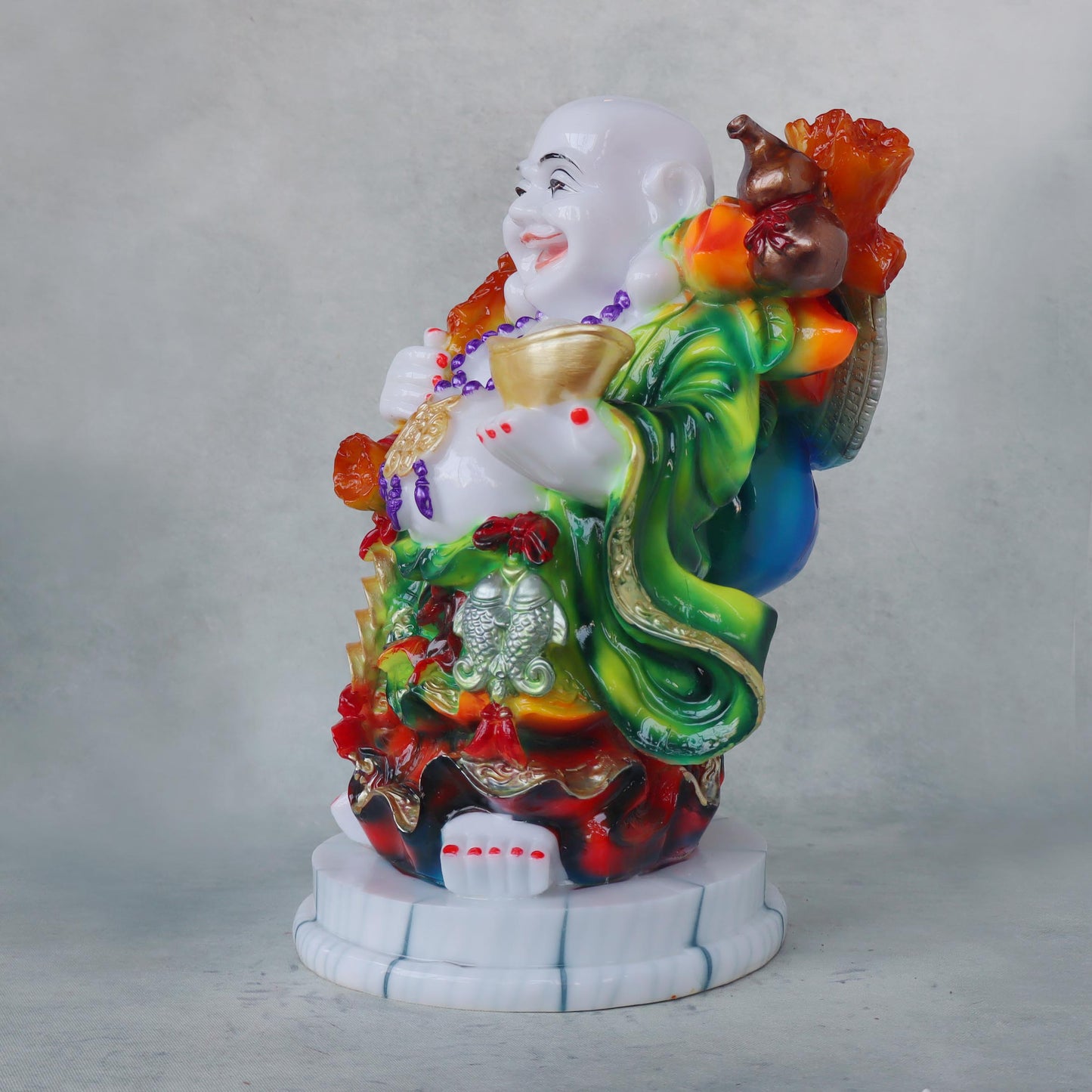 Laughing Buddha With Ingot / Green by Satgurus