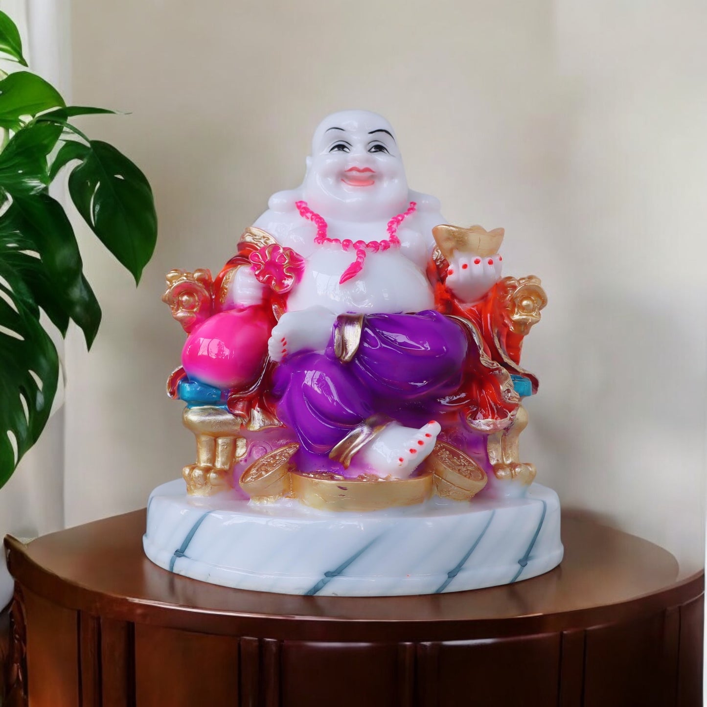 Laughing Buddha On Singhasan by Satgurus