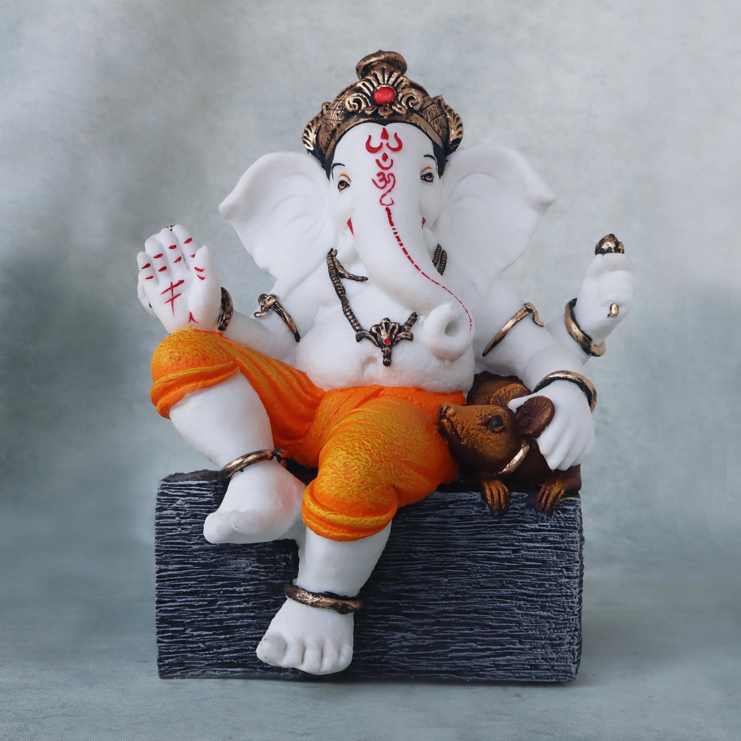 Ganesha Idol Sitting On Base by Satgurus