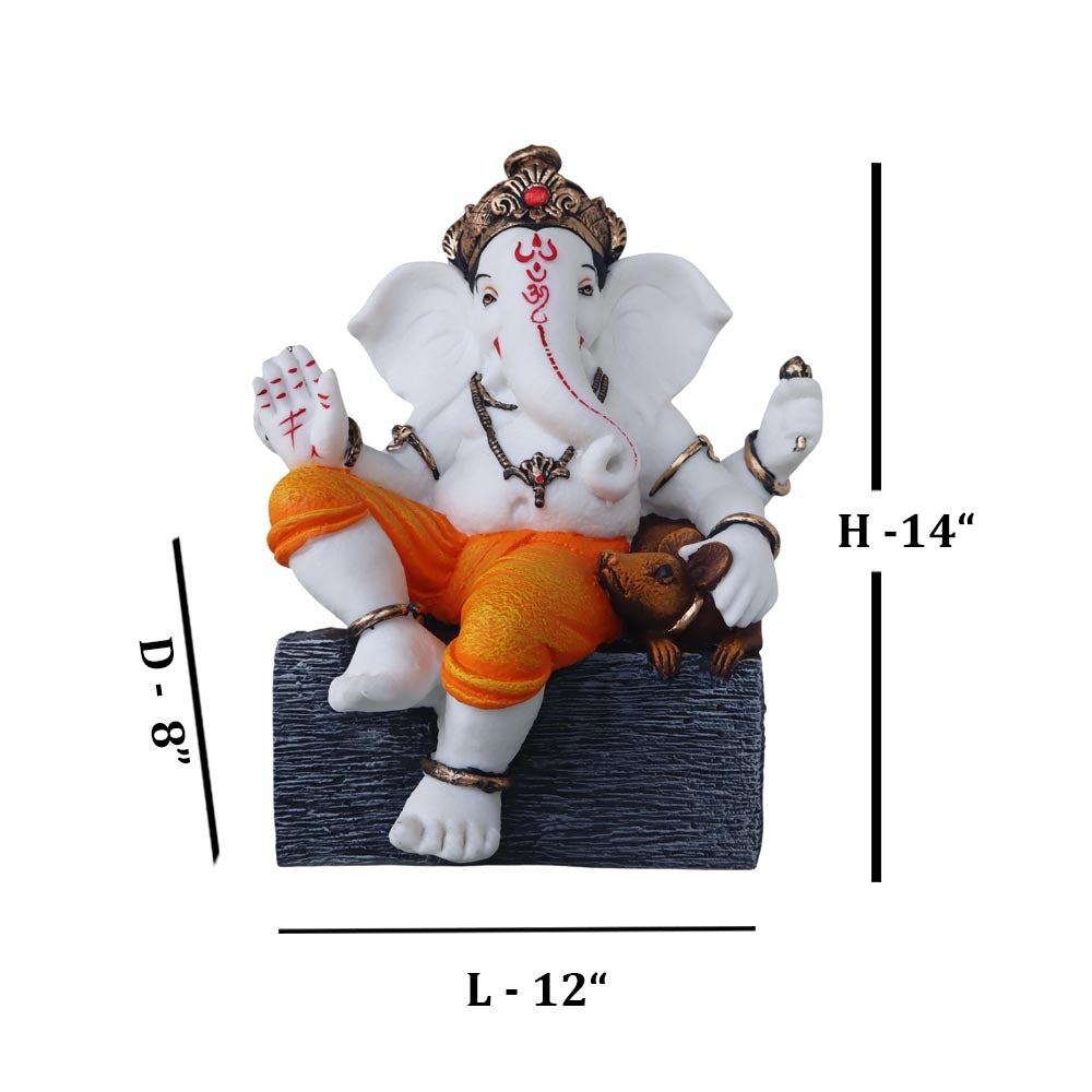 Ganesha Idol Sitting On Base by Satgurus