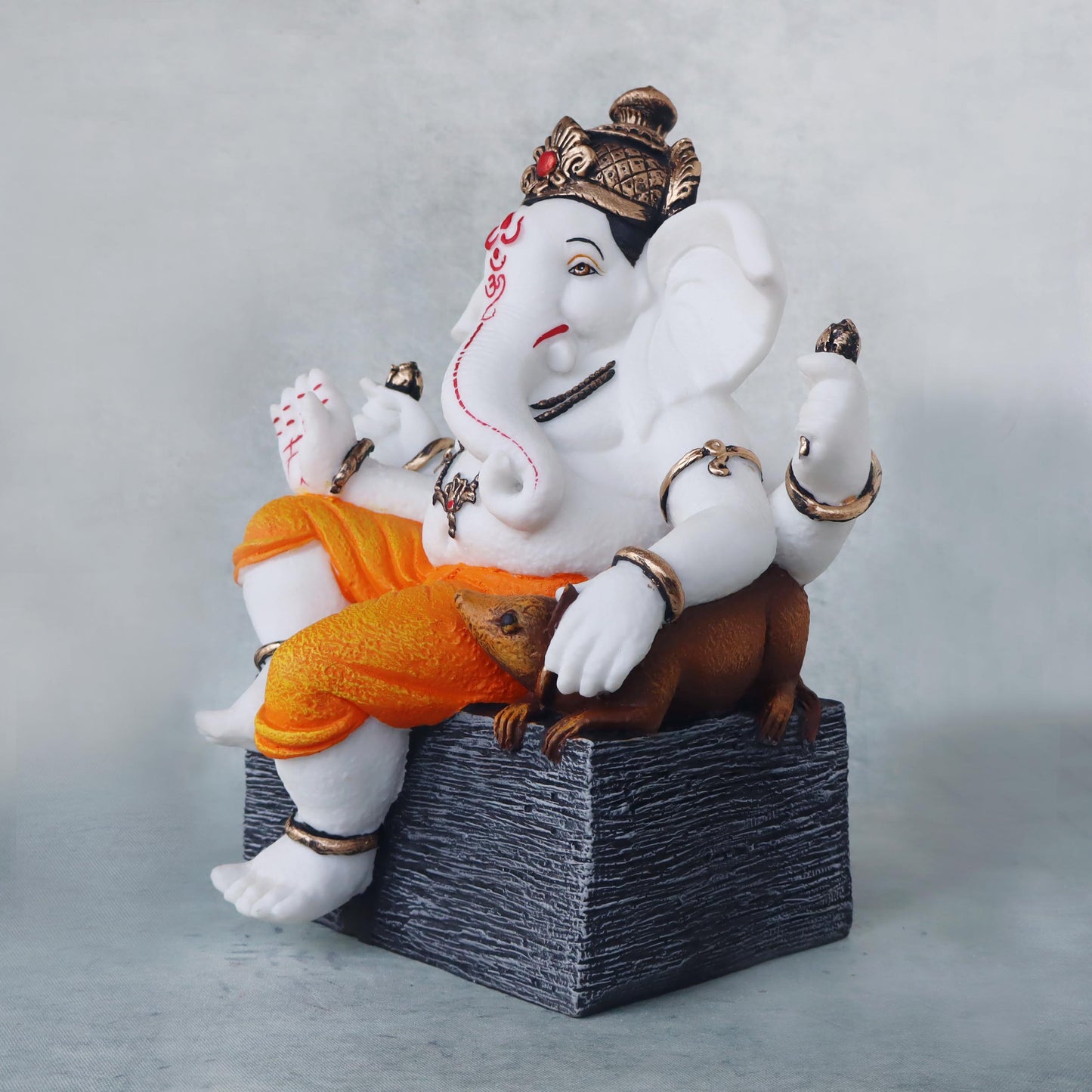 Ganesha Idol Sitting On Base by Satgurus