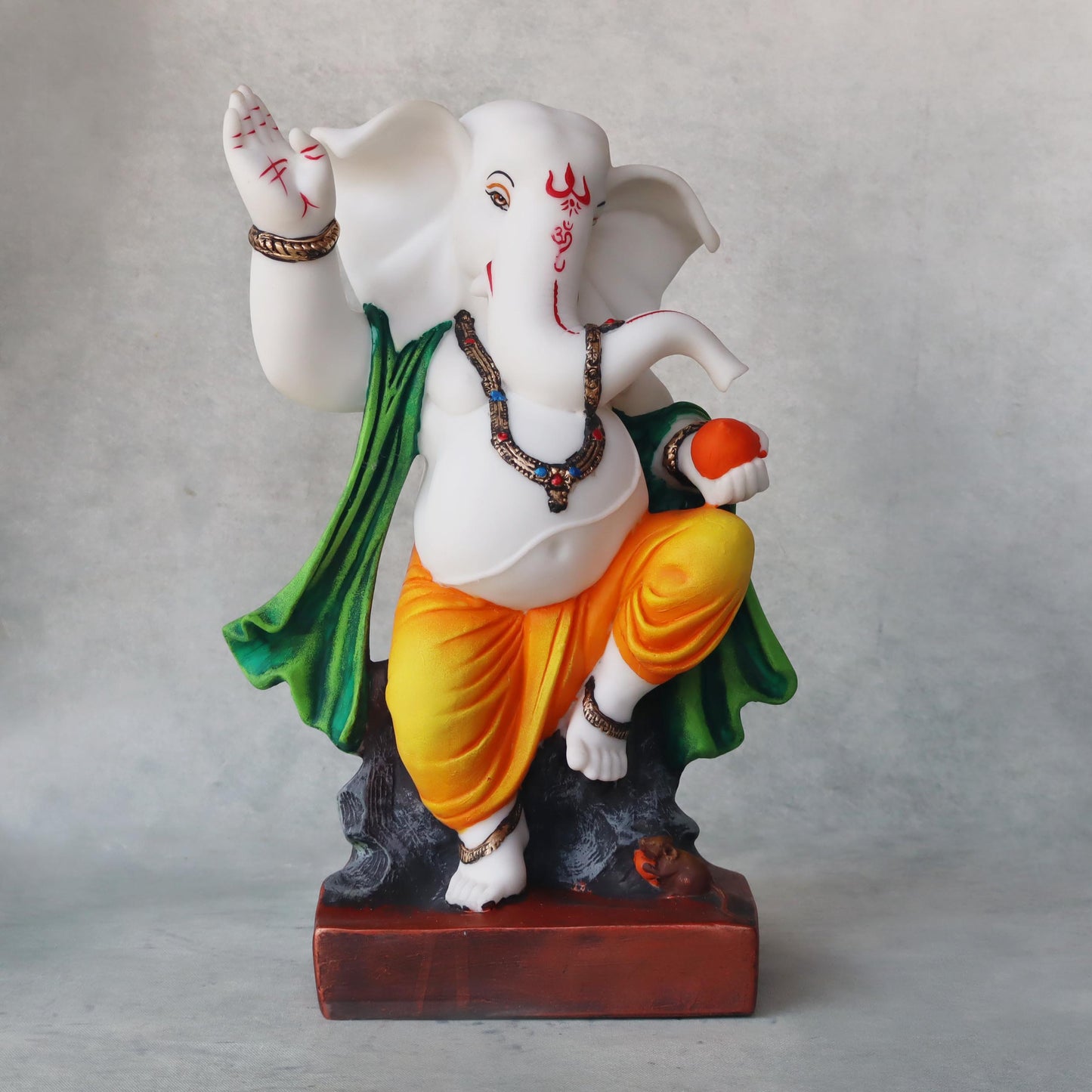Dancing Ganesh White & Orange by Satgurus