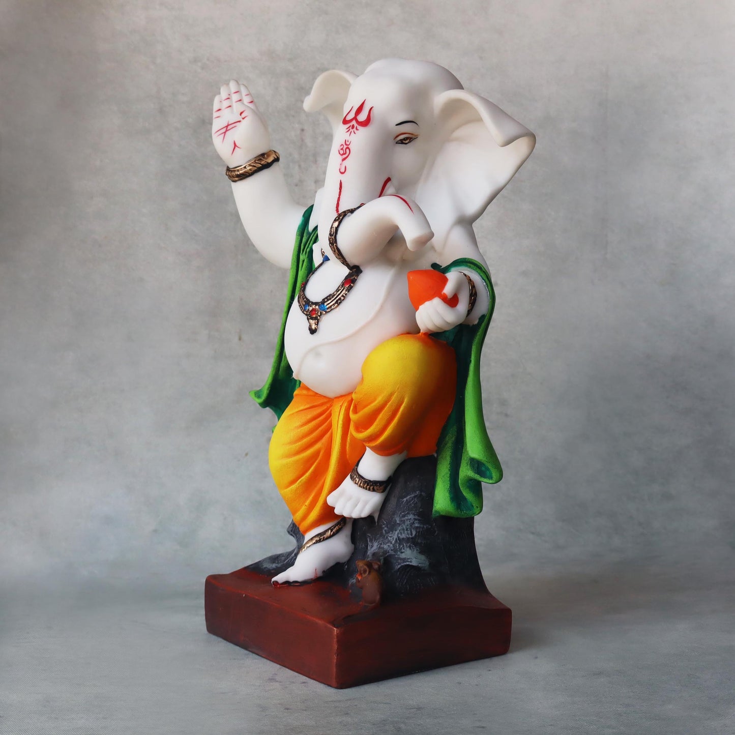 Dancing Ganesh White & Orange by Satgurus