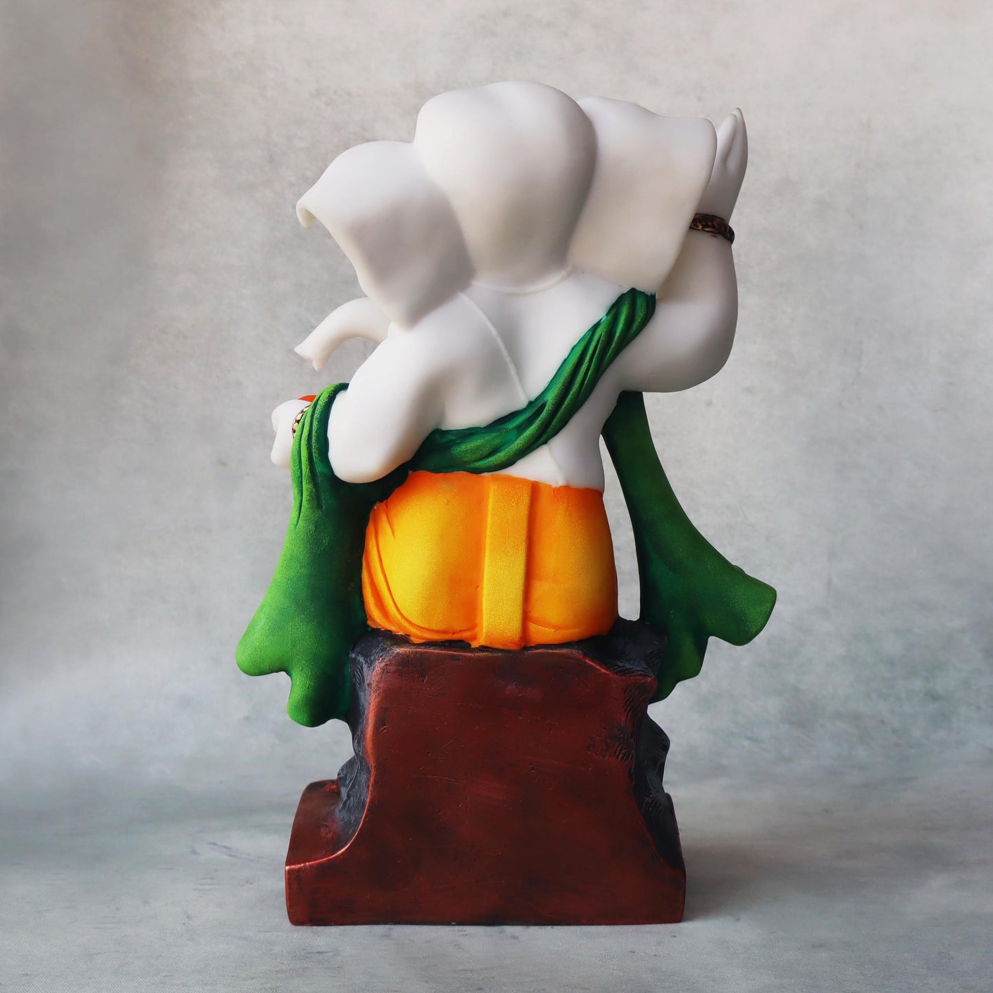 Dancing Ganesh White & Orange by Satgurus