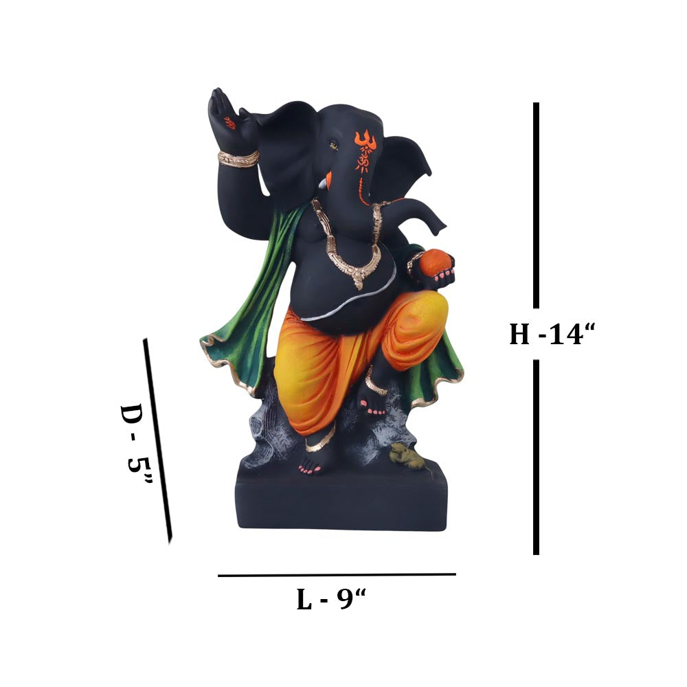 Dancing Ganesh Black & Orange by Satgurus