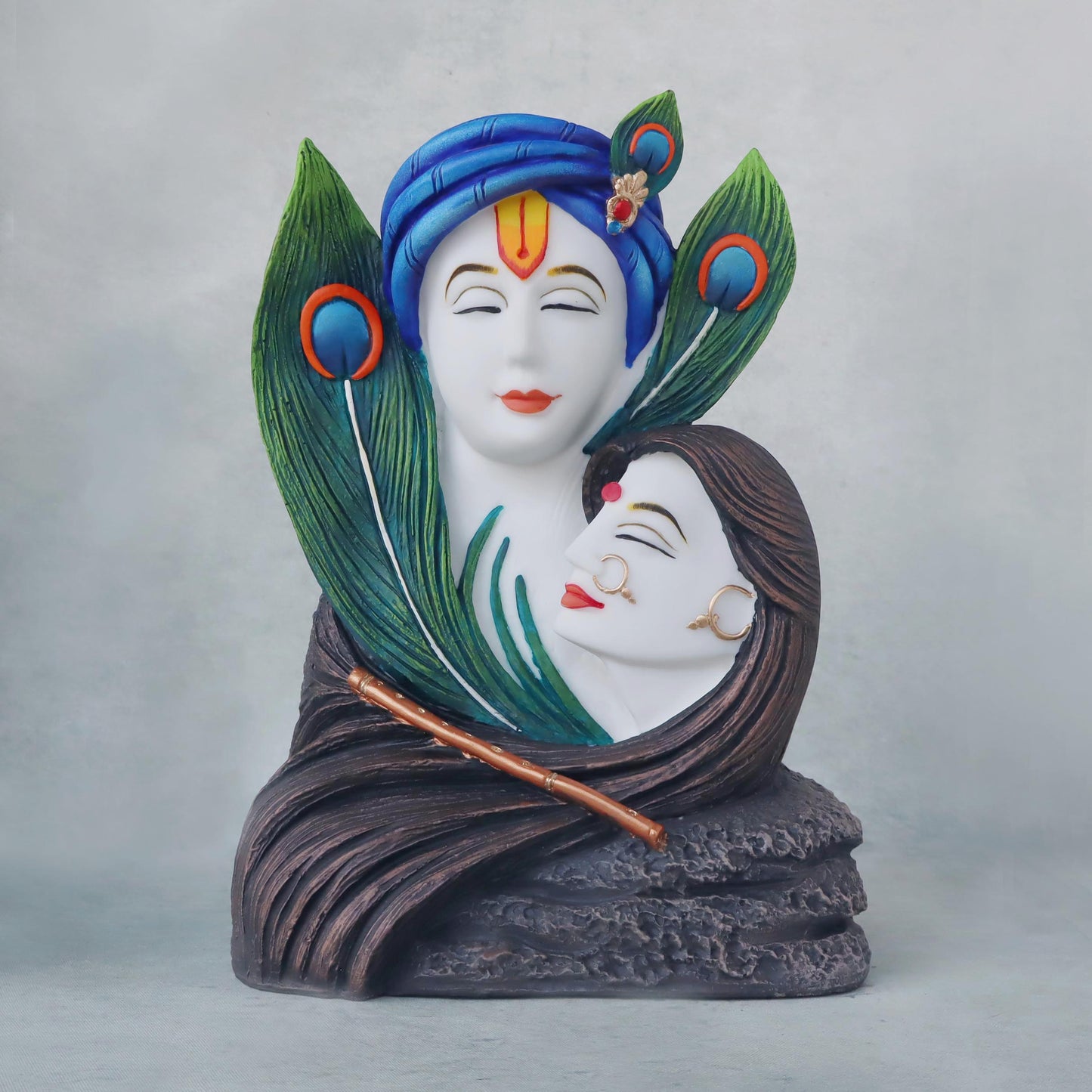 Radha Krishna In Feather / White by Satgurus