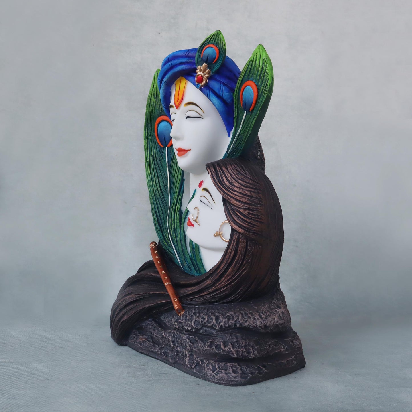 Radha Krishna In Feather / White by Satgurus
