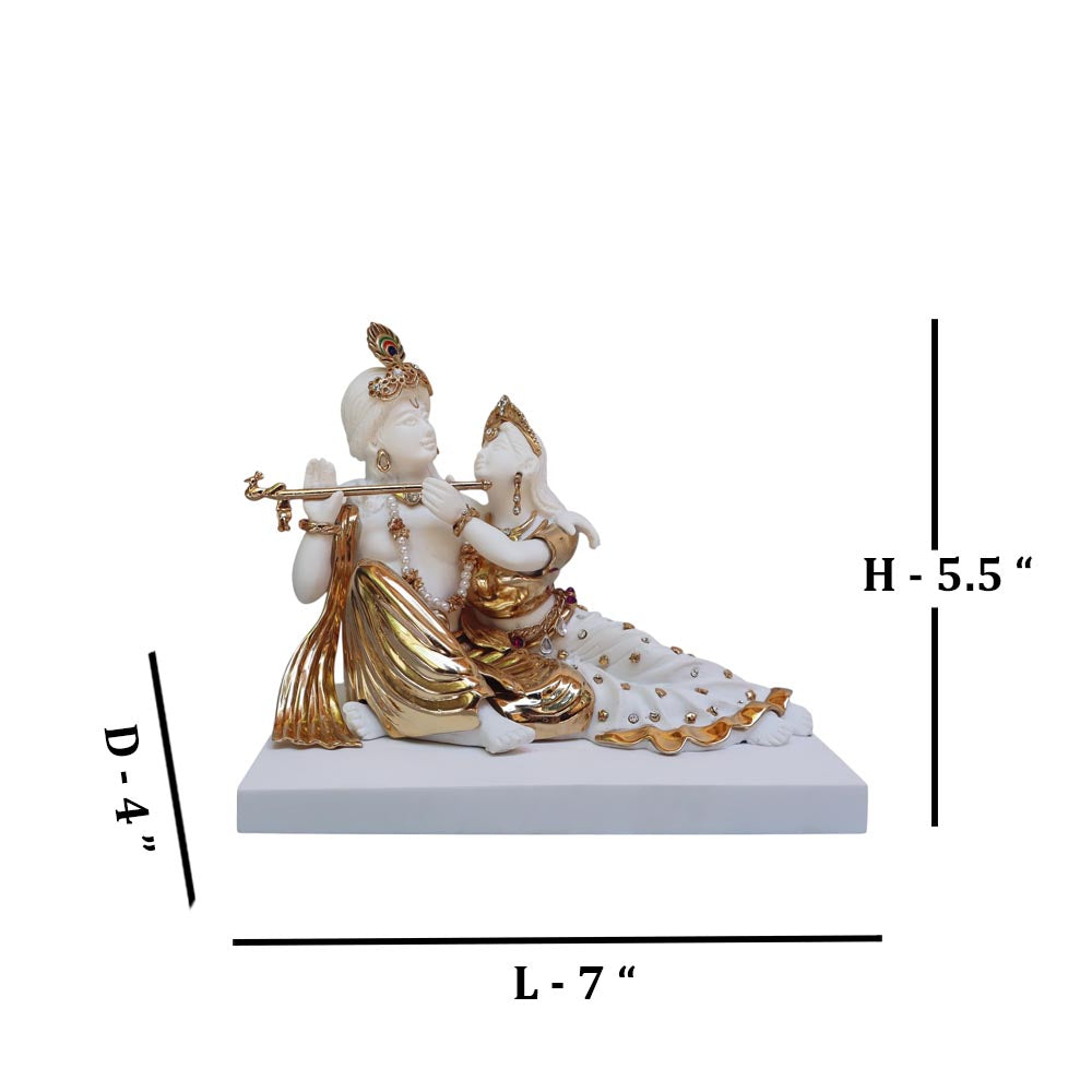 Radha Krishna Seated Idol by Satgurus