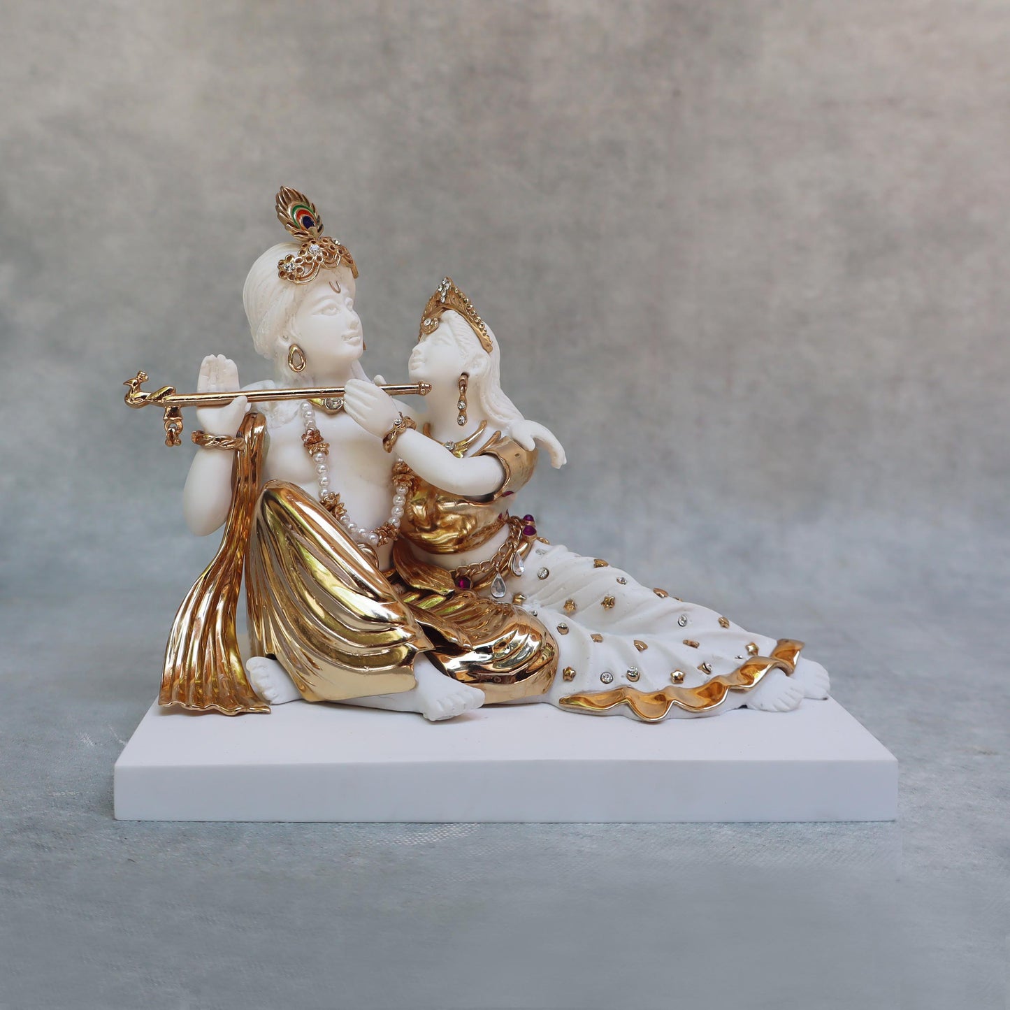 Radha Krishna Seated Idol by Satgurus