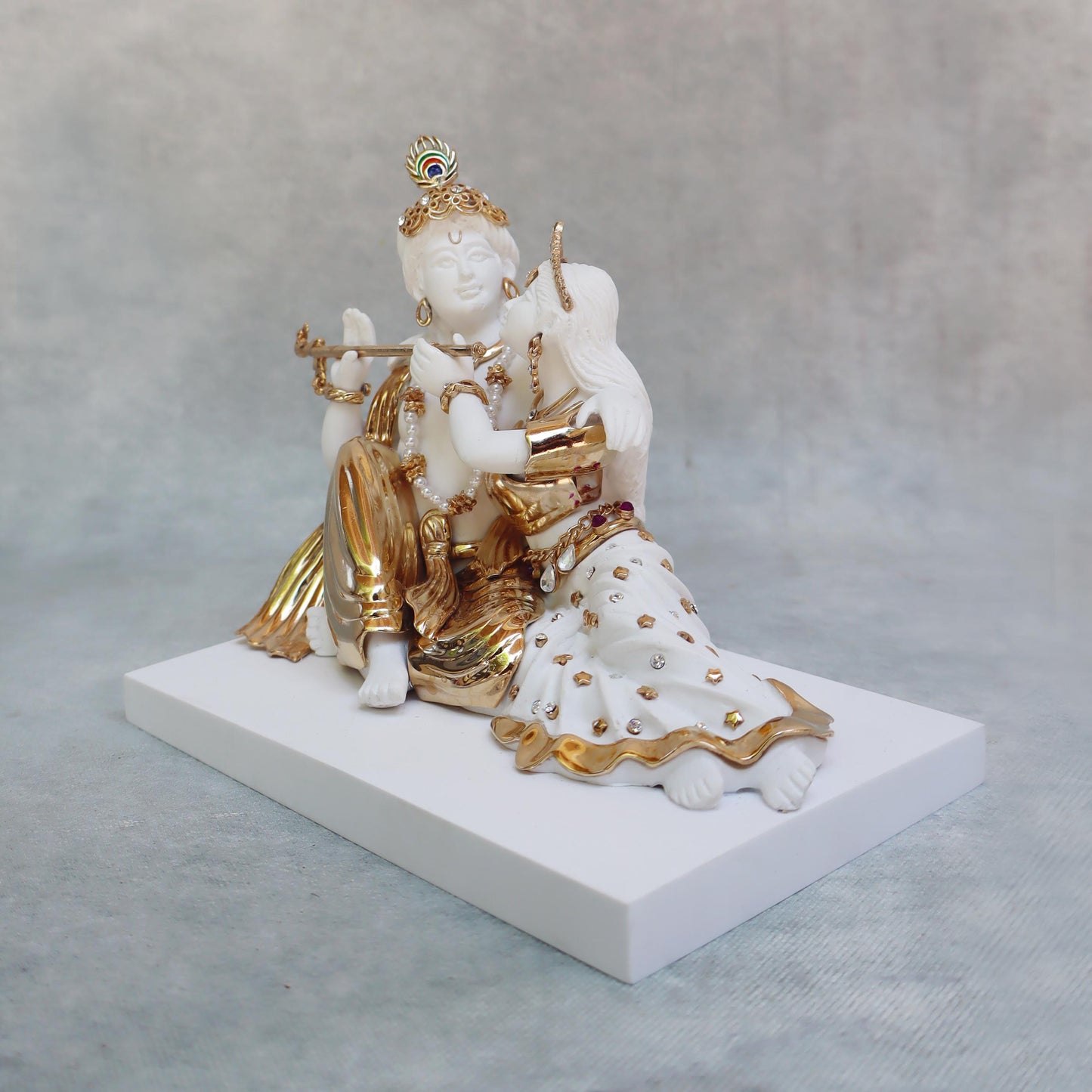 Radha Krishna Seated Idol by Satgurus