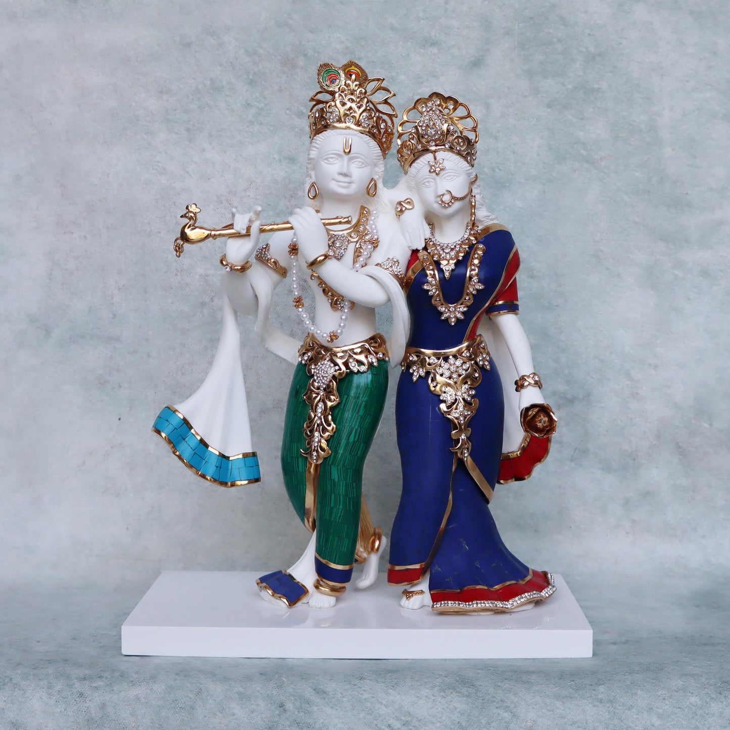 Radha Krishna With Stone Inlay by Satgurus