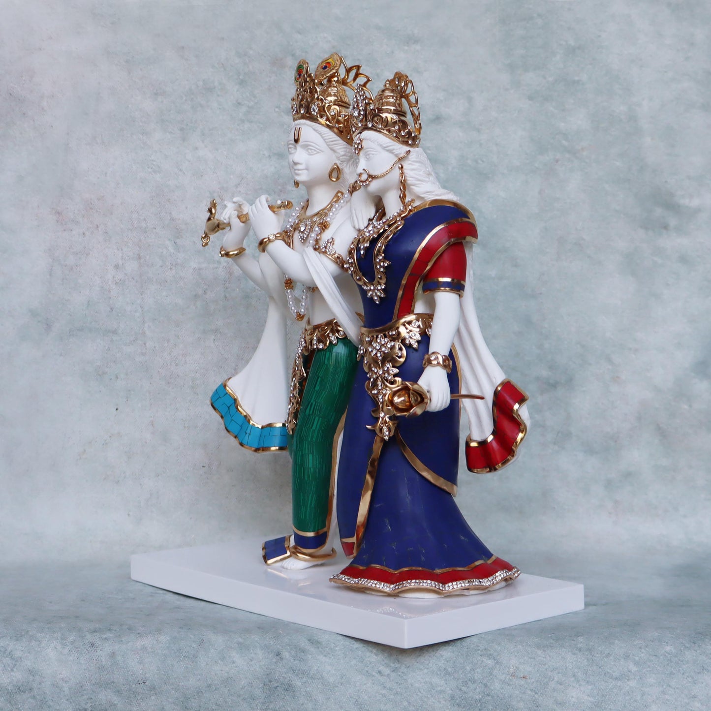 Radha Krishna With Stone Inlay by Satgurus