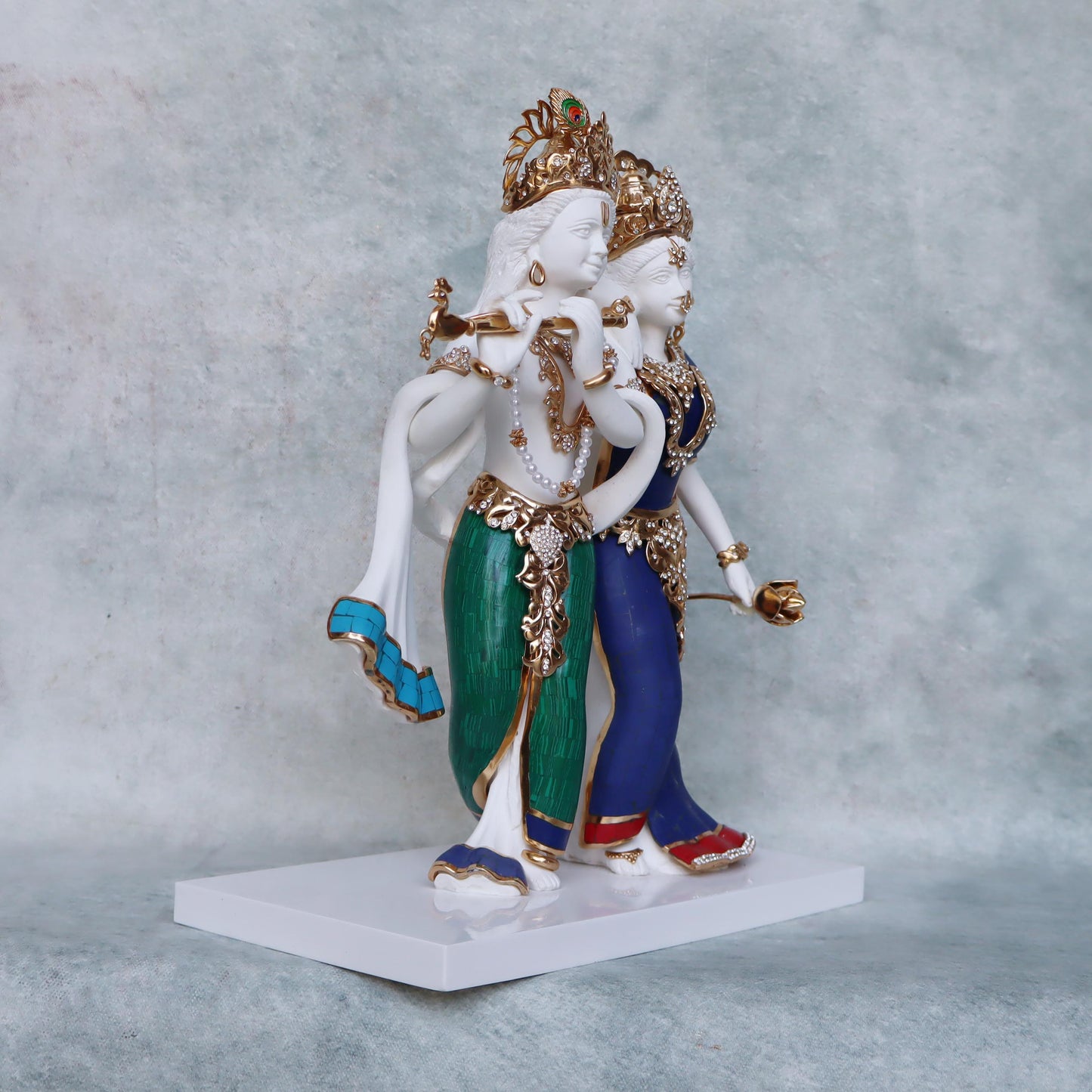Radha Krishna With Stone Inlay by Satgurus
