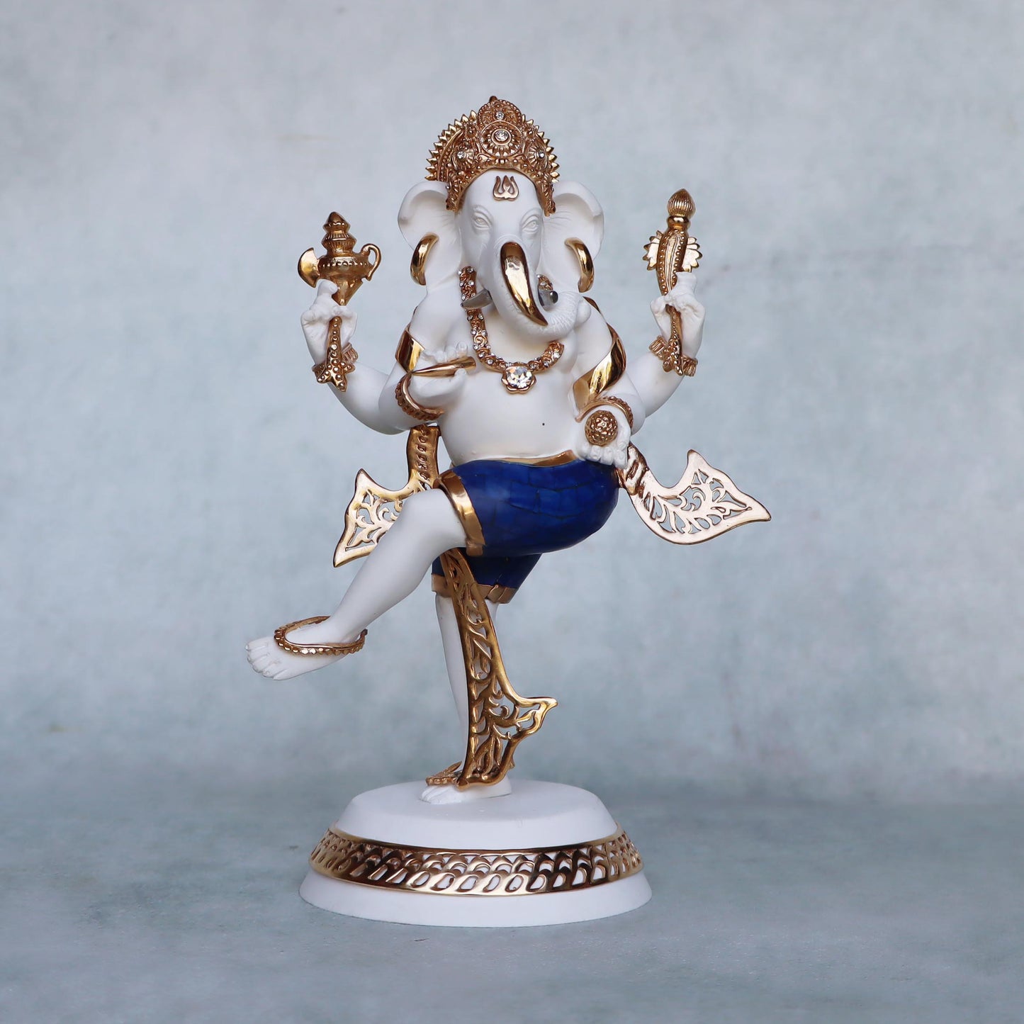 Dancing Ganesha With Stone Inlay by Satgurus