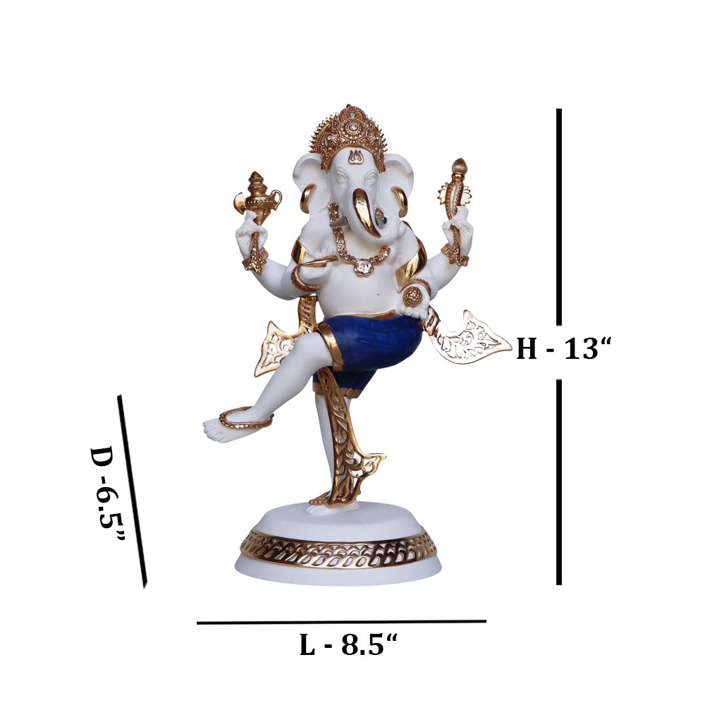 Dancing Ganesha With Stone Inlay by Satgurus