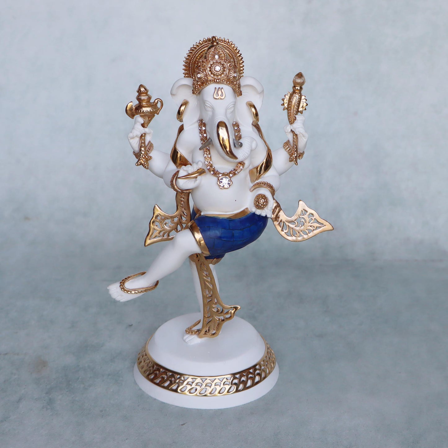 Dancing Ganesha With Stone Inlay by Satgurus
