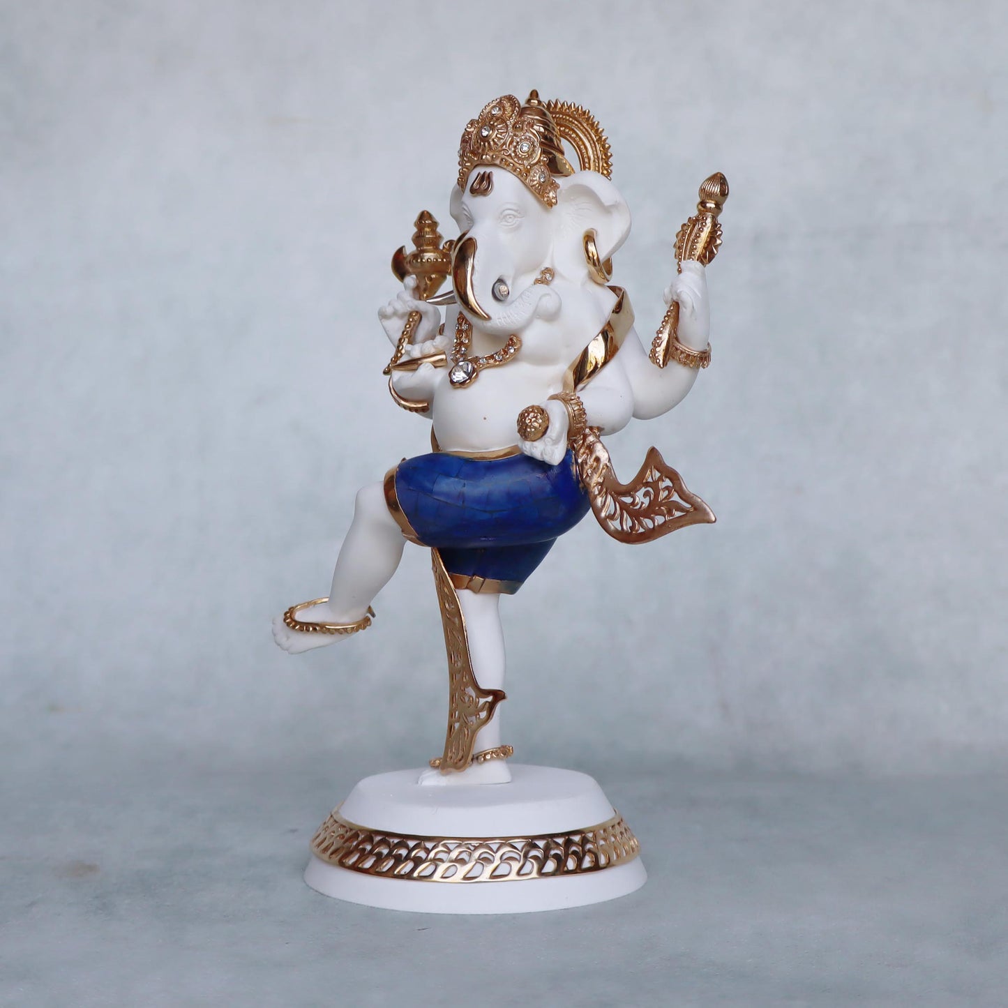 Dancing Ganesha With Stone Inlay by Satgurus
