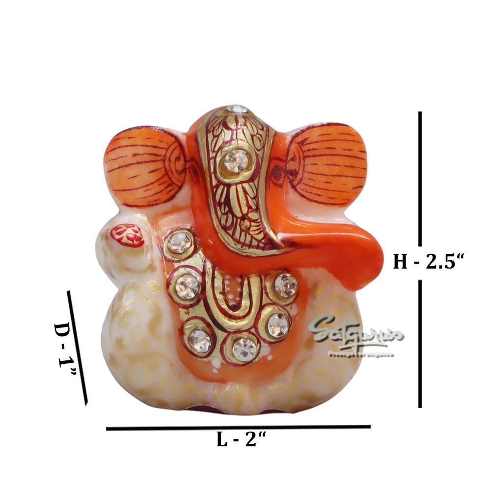Appu Ganesha Zari Painting / Small by Satgurus