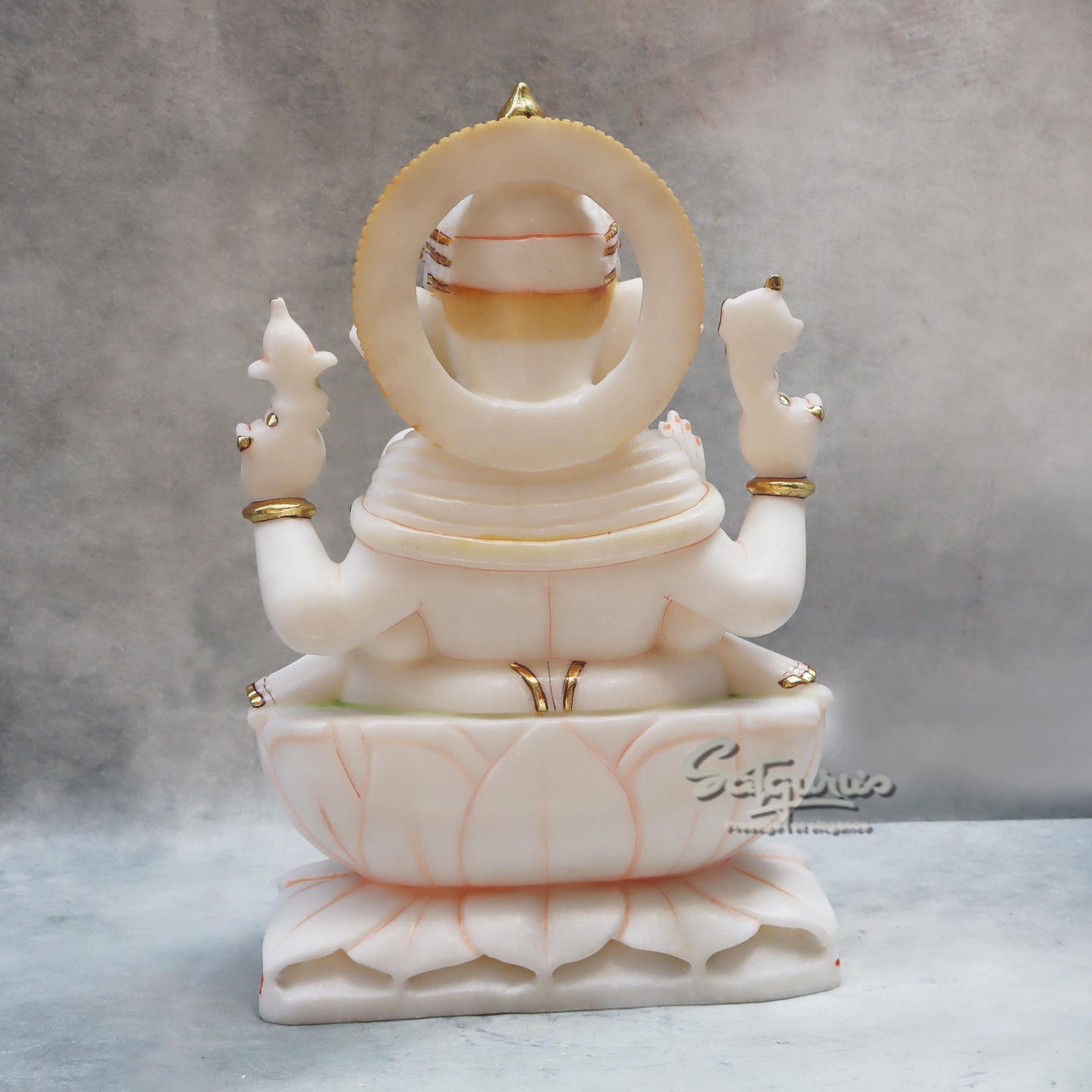 Lotus Ganesha With Garland by Satgurus