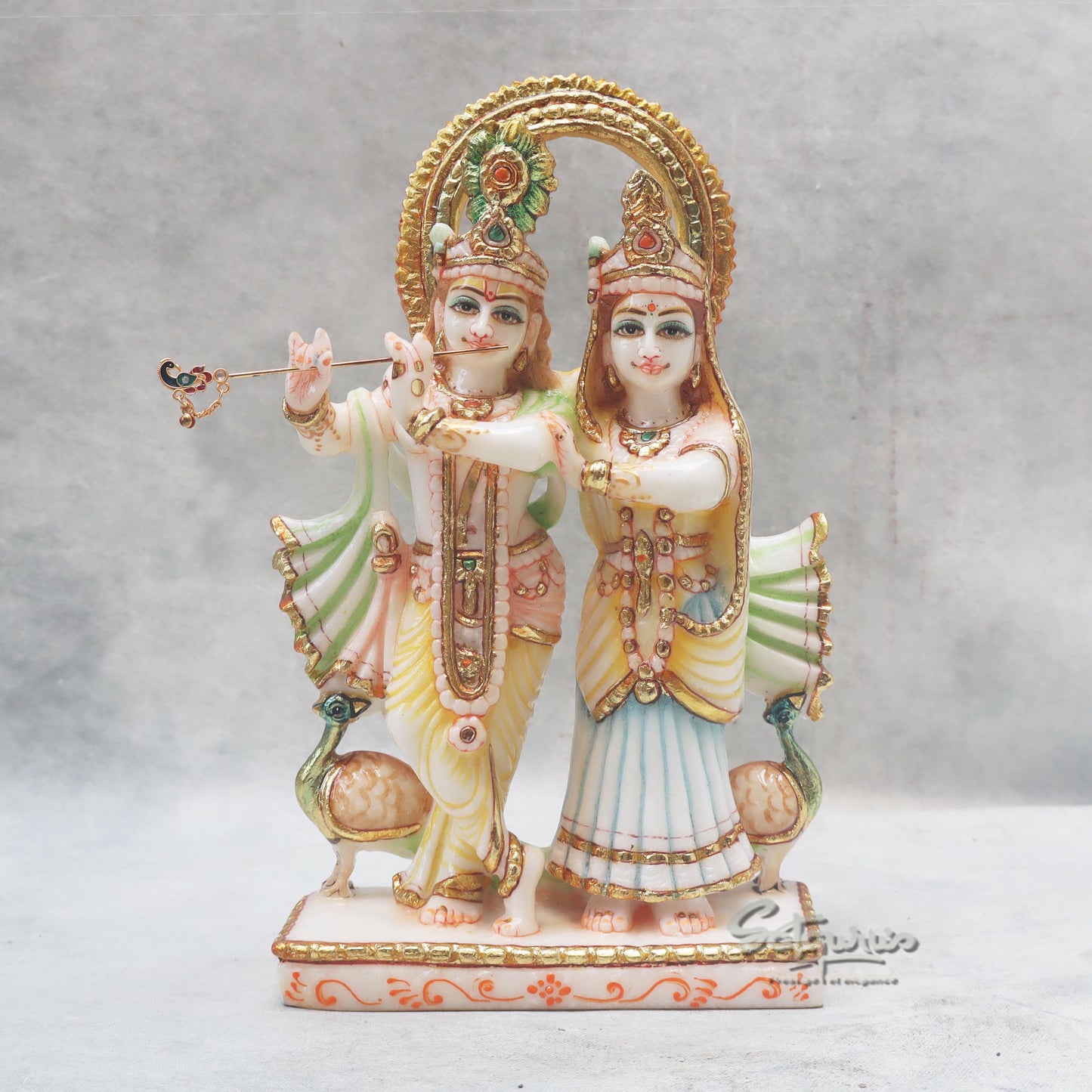 Radha Krishna With Two Peacocks by Satgurus