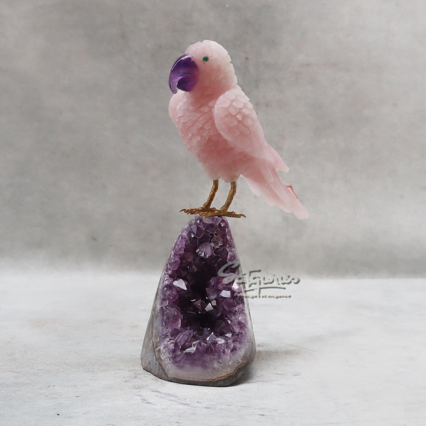 Semi Precious Stone Parrot On Base by Satgurus