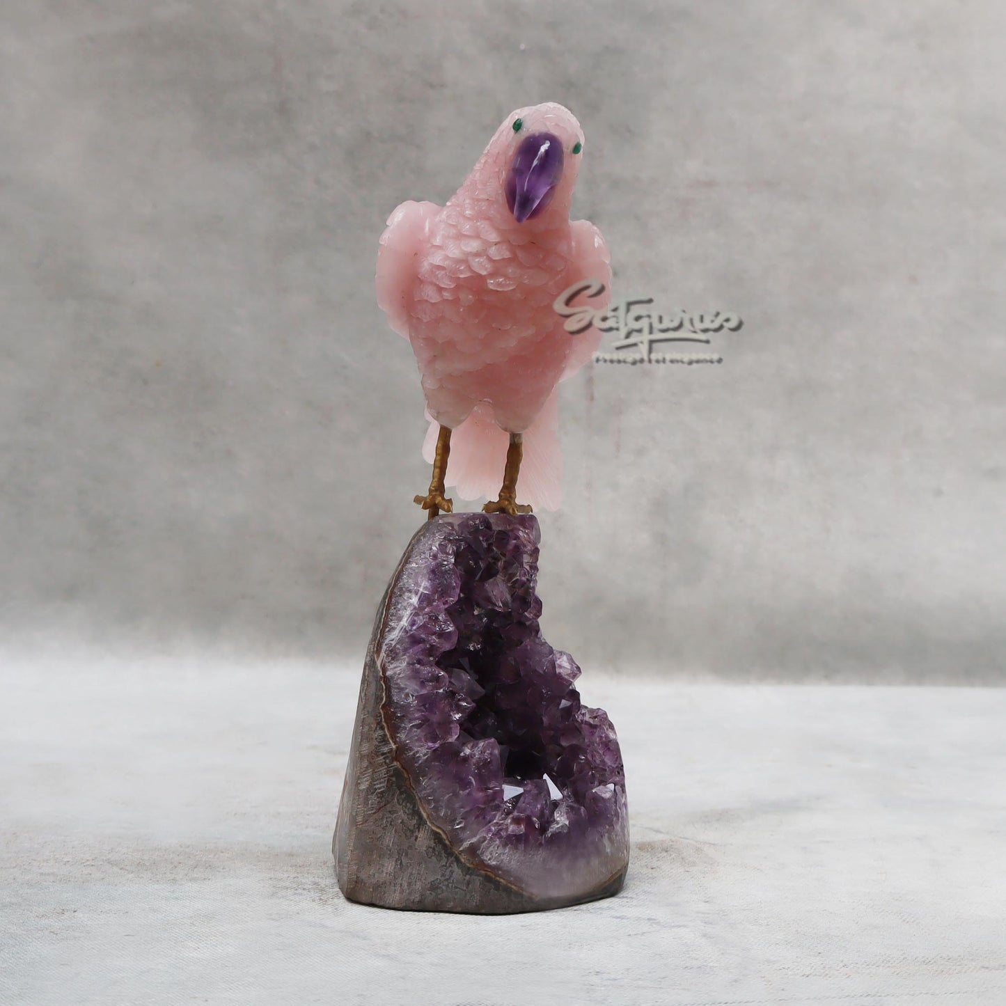 Semi Precious Stone Parrot On Base by Satgurus