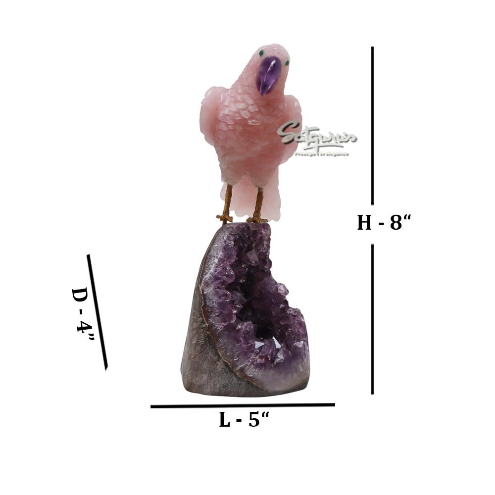 Semi Precious Stone Parrot On Base by Satgurus