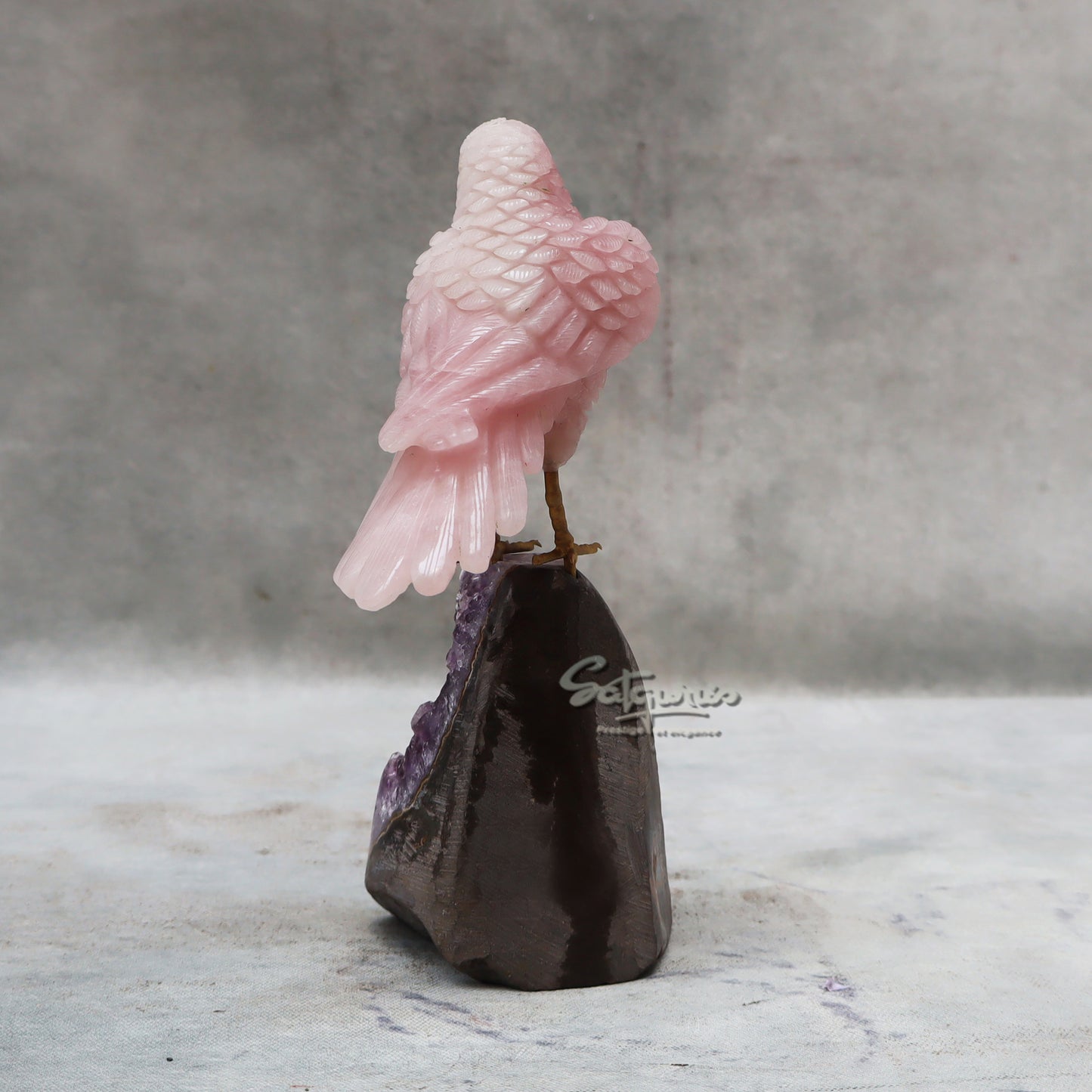 Semi Precious Stone Parrot On Base by Satgurus