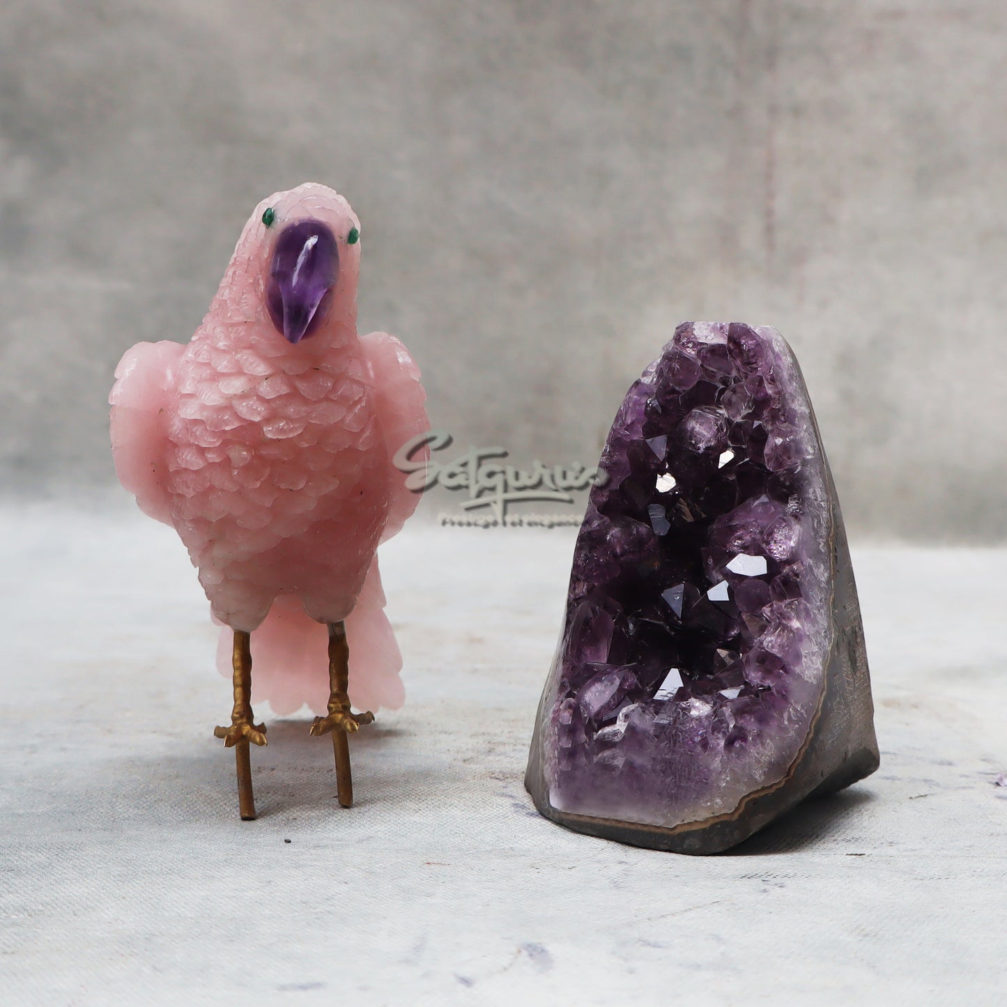 Semi Precious Stone Parrot On Base by Satgurus