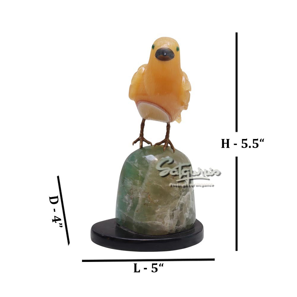 Semi Precious Stone Bird On Base by Satgurus