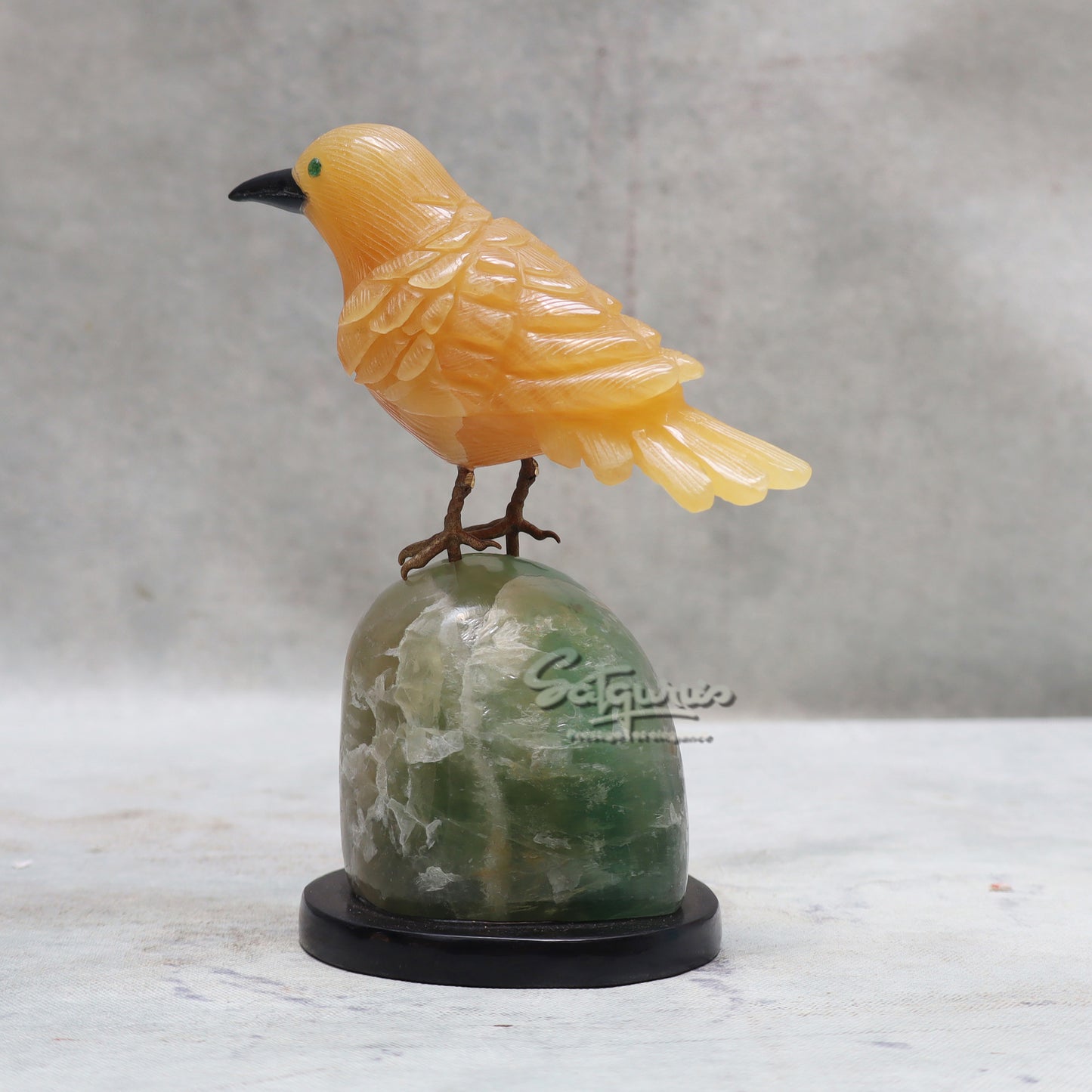 Semi Precious Stone Bird On Base by Satgurus