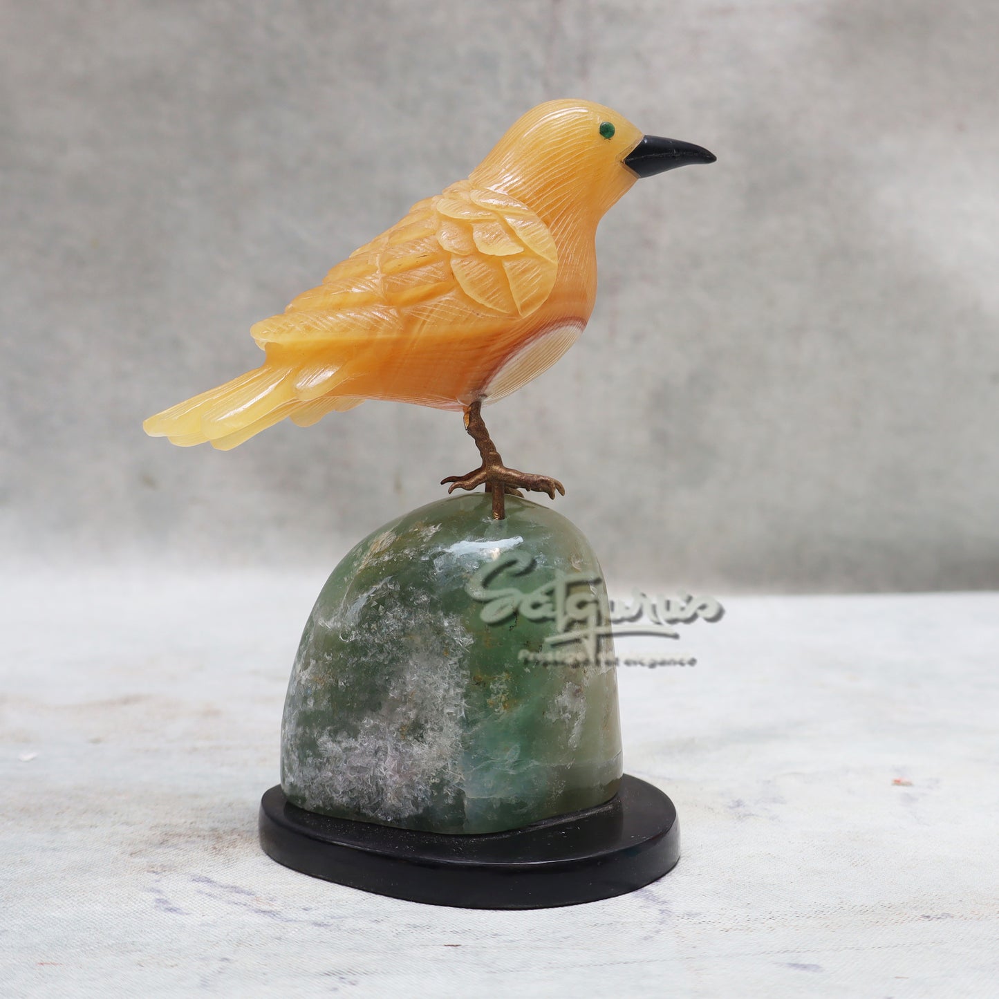 Semi Precious Stone Bird On Base by Satgurus